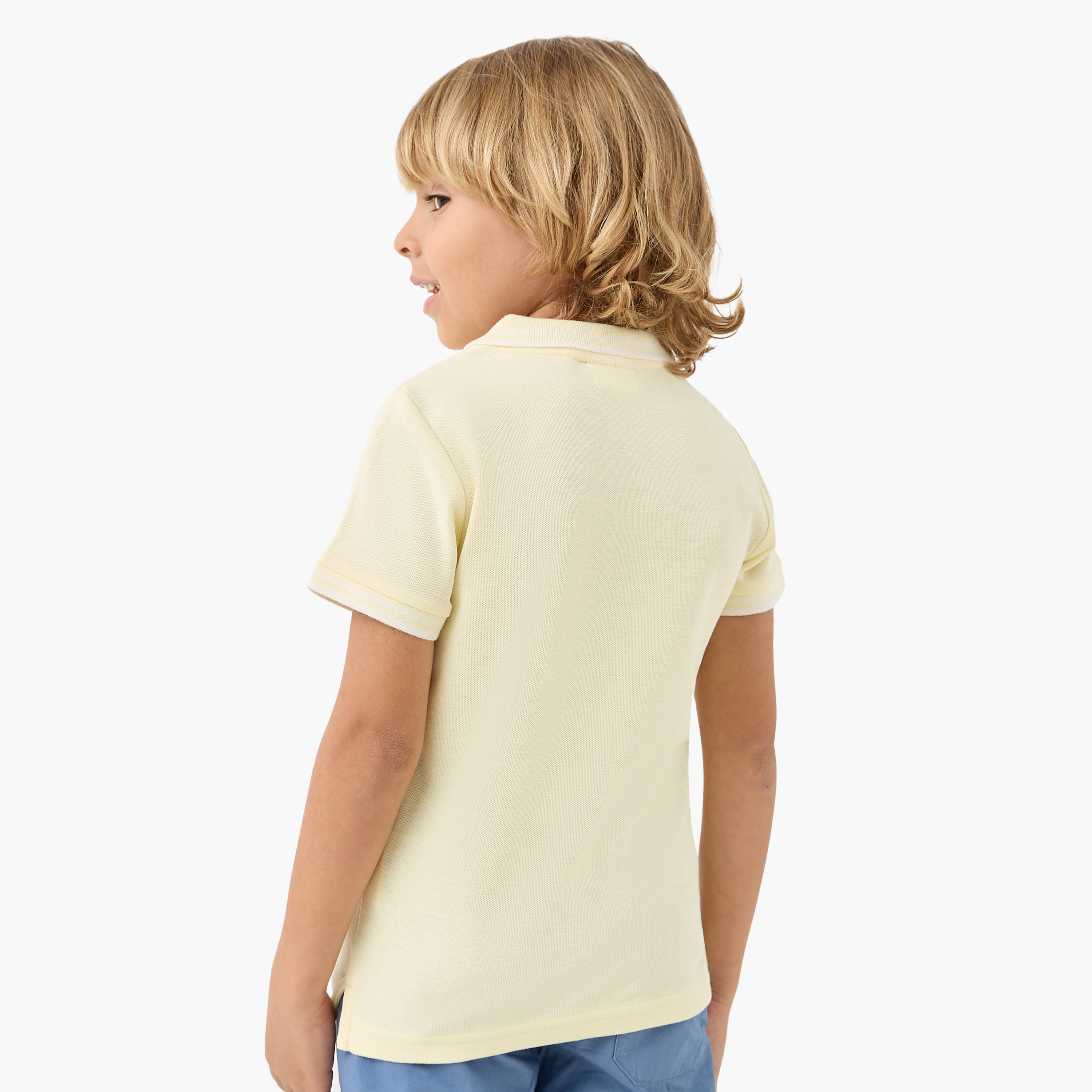 Juniors Solid Polo T-shirt with Short Sleeves-boys-clothing-tshirtsandpolos-image-3