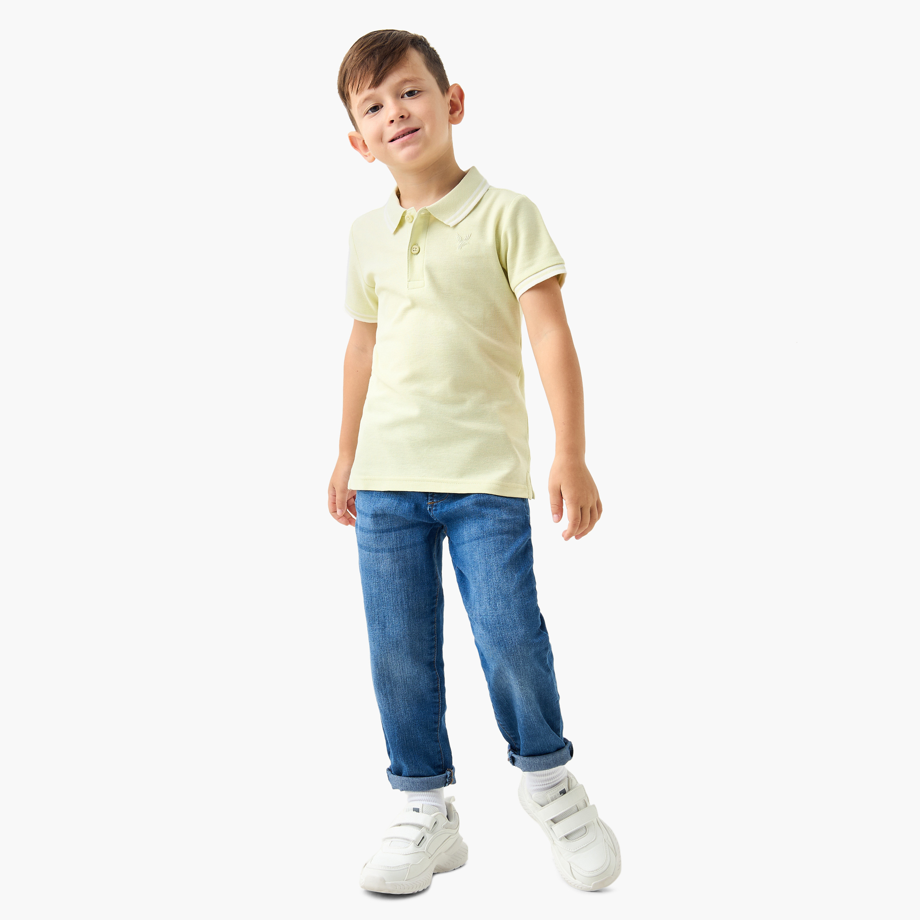 تيشيرت بولو بارز الملمس بأكمام قصيرة من جونيورز-boys-clothing-tshirtsandpolos-image-3