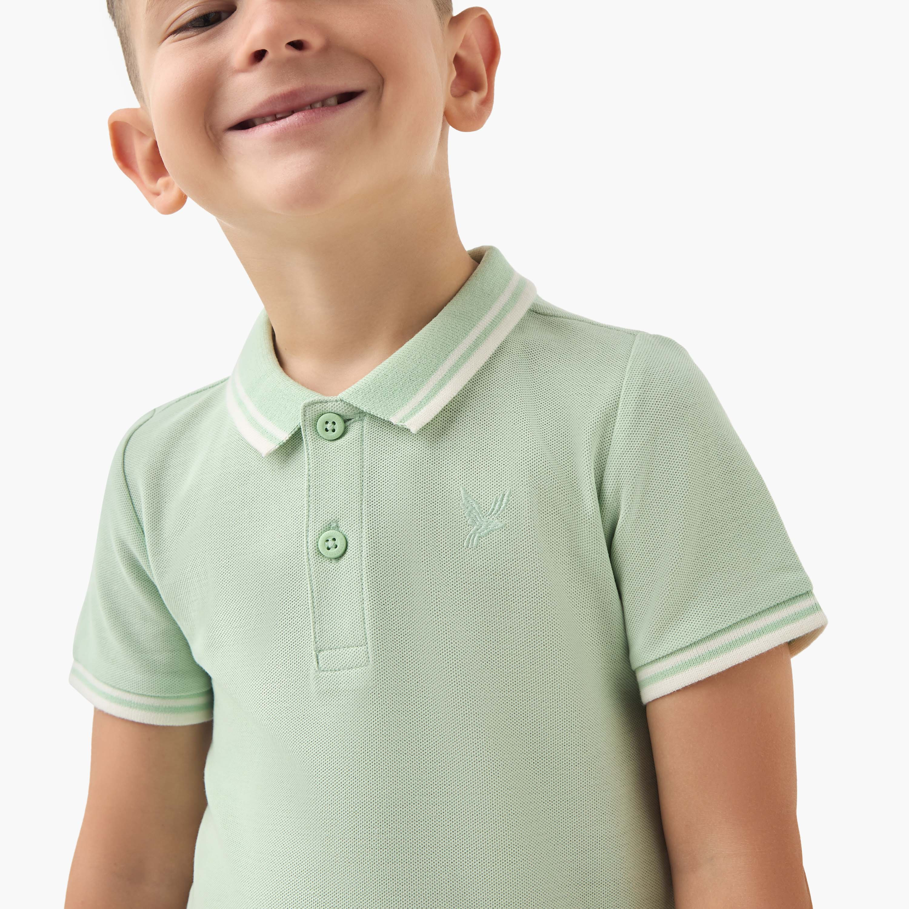 تيشيرت بولو بارز الملمس بأكمام قصيرة من جونيورز-boys-clothing-tshirtsandpolos-image-4
