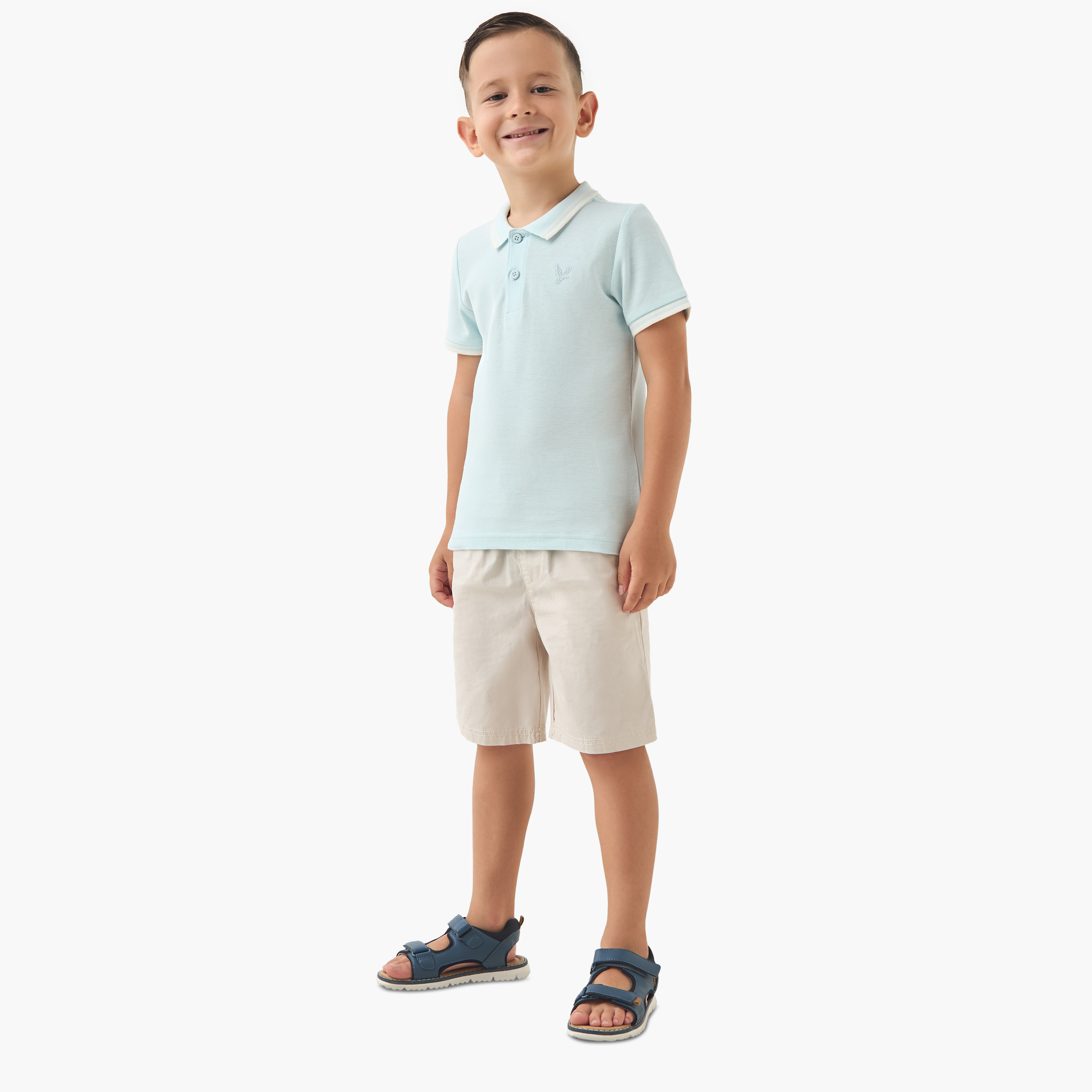 Juniors Textured Polo T-shirt with Short Sleeves-boys-clothing-tshirtsandpolos-image-2