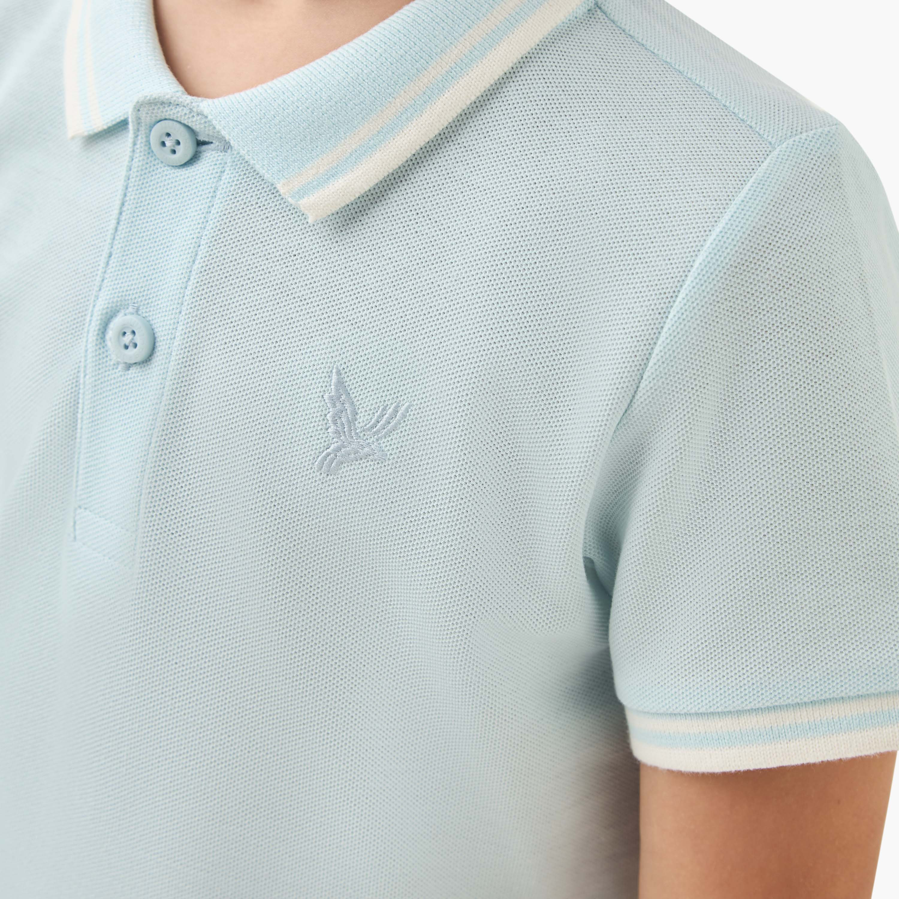 Juniors Textured Polo T-shirt with Short Sleeves-boys-clothing-tshirtsandpolos-image-4