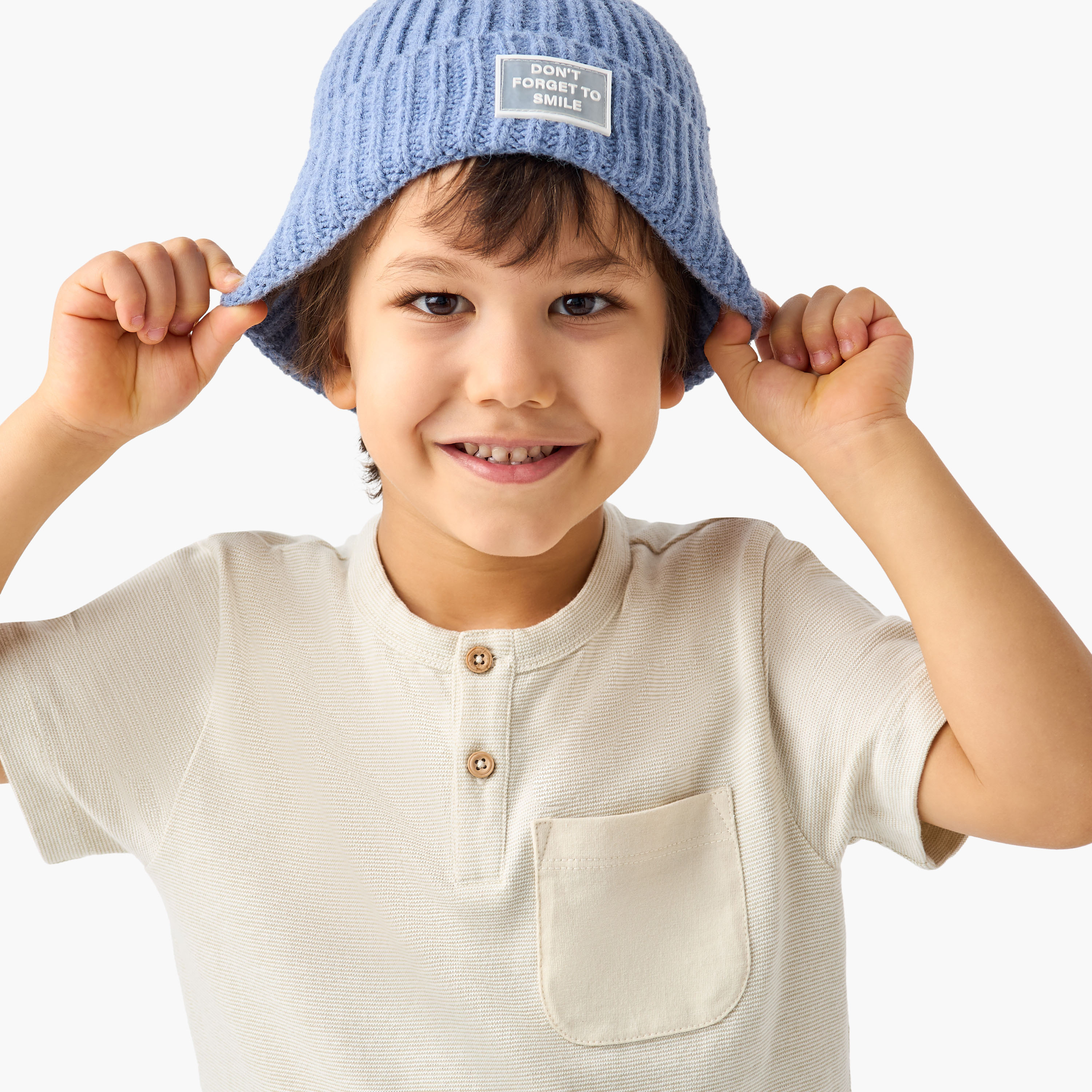 Juniors Solid Henley Neck T-shirt with Short Sleeves and Pocket-boys-clothing-tshirtsandpolos-image-4