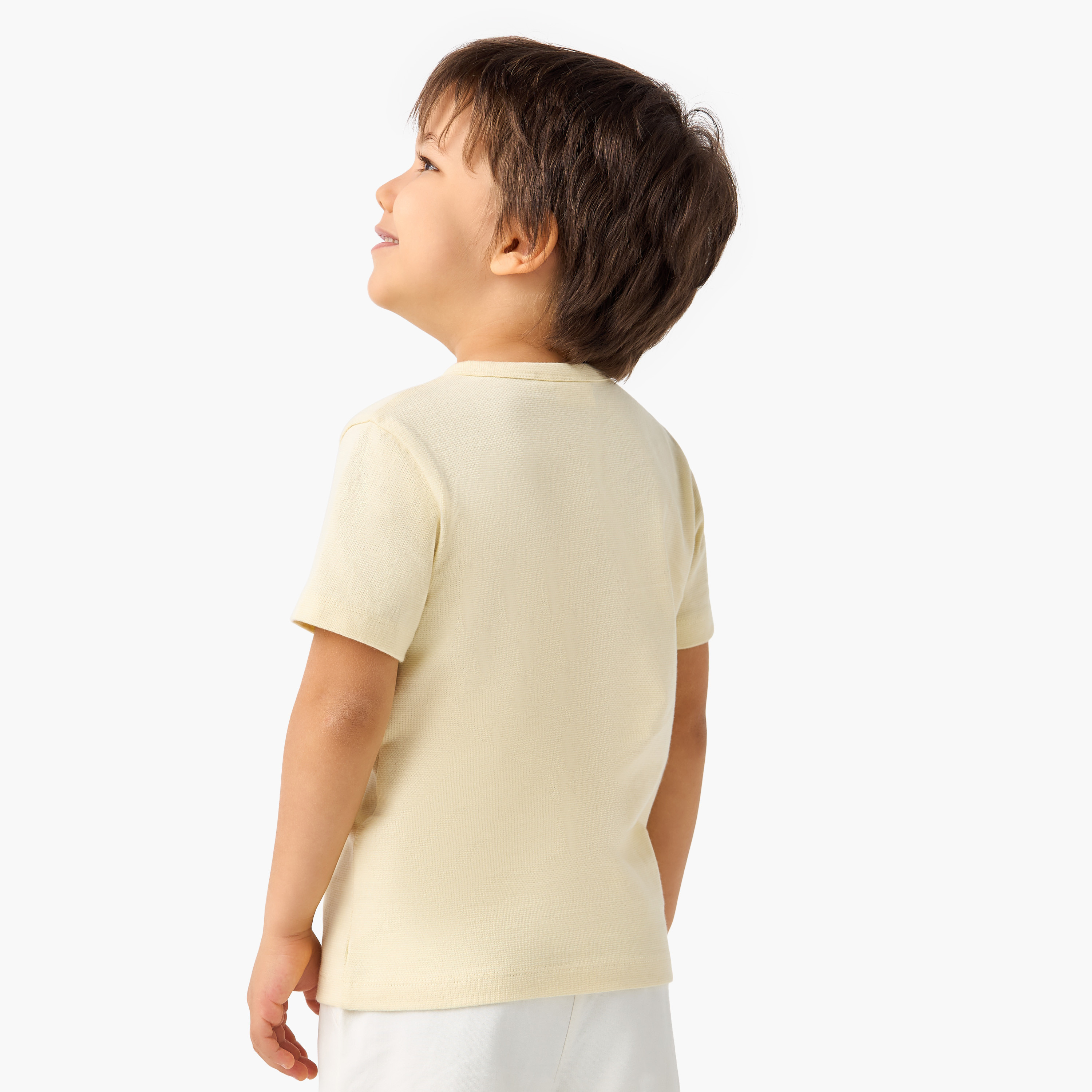 Juniors Textured T-shirt with Short Sleeves and Chest Pocket-boys-clothing-tshirtsandpolos-image-3
