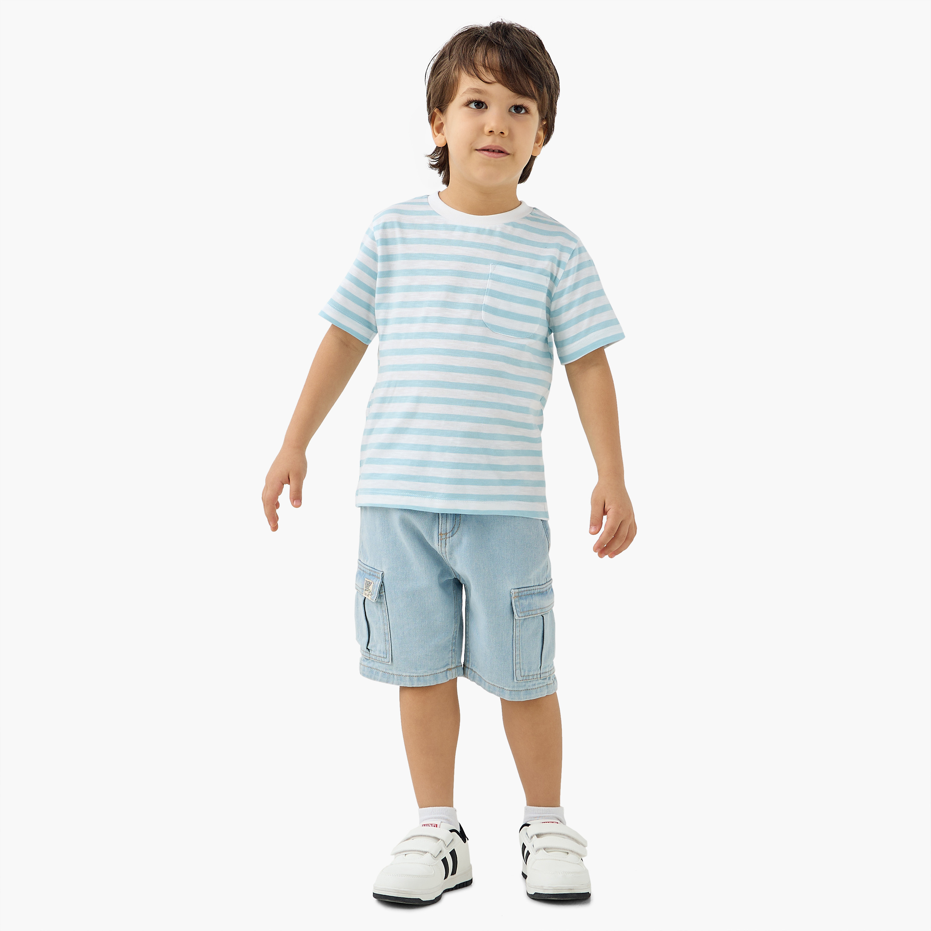 تيشيرت مخطط بأكمام قصيرة من جونيورز-boys-clothing-tshirtsandpolos-image-4