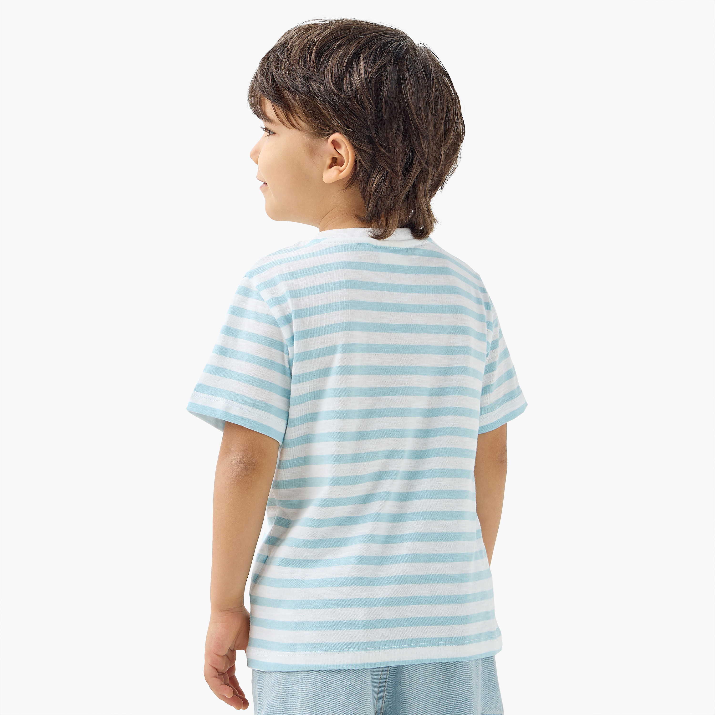تيشيرت مخطط بأكمام قصيرة من جونيورز-boys-clothing-tshirtsandpolos-image-3