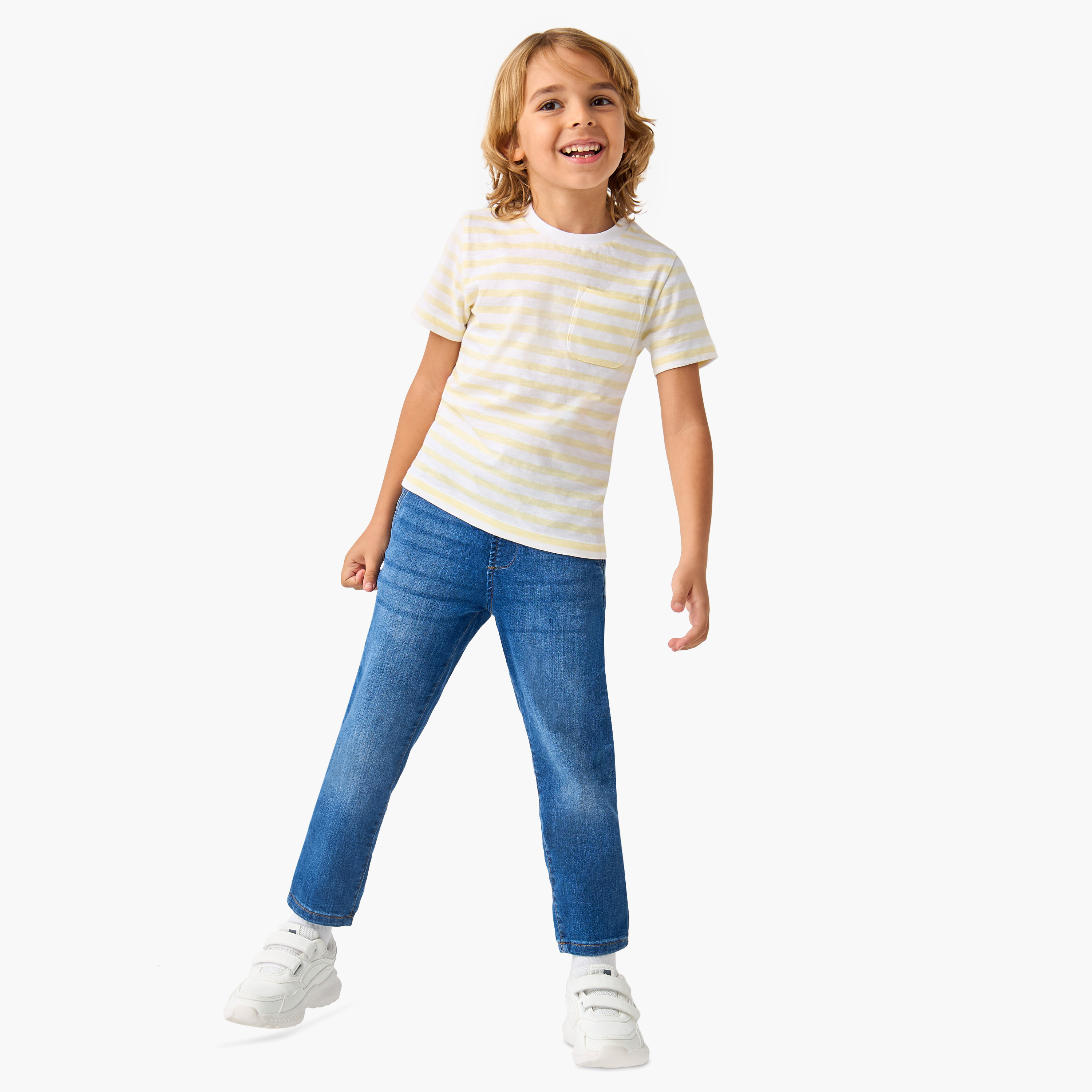 Juniors Striped T-shirt with Crew Neck and Short Sleeves-boys-clothing-tshirtsandpolos-image-2