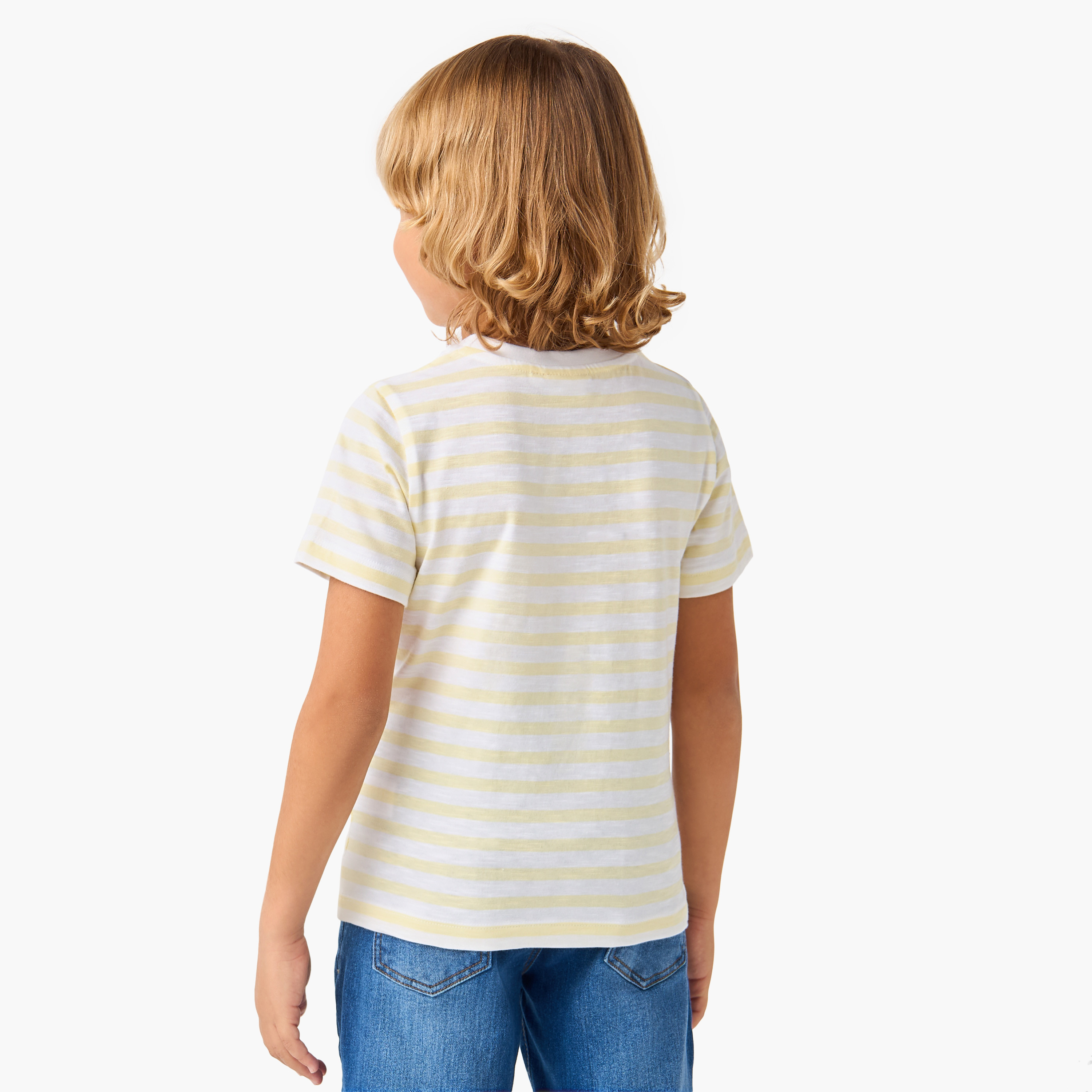 Juniors Striped T-shirt with Crew Neck and Short Sleeves-boys-clothing-tshirtsandpolos-image-3