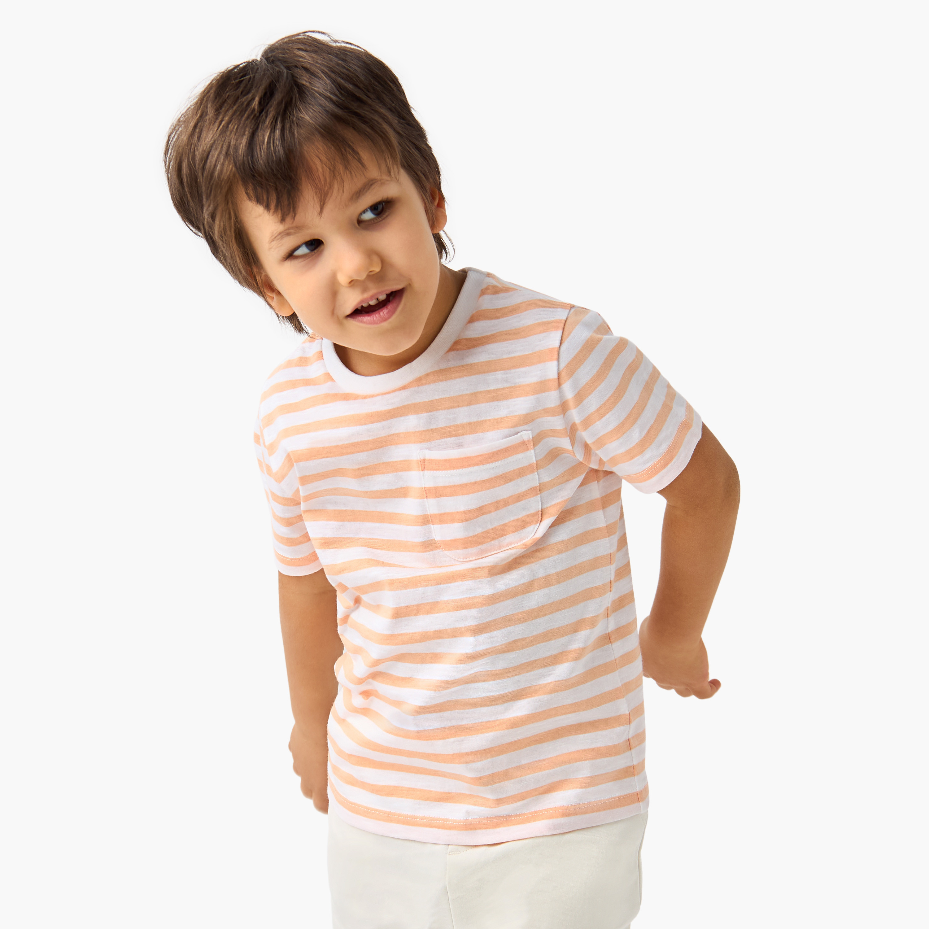تيشيرت مخطط بأكمام قصيرة من جونيورز-boys-clothing-tshirtsandpolos-image-1