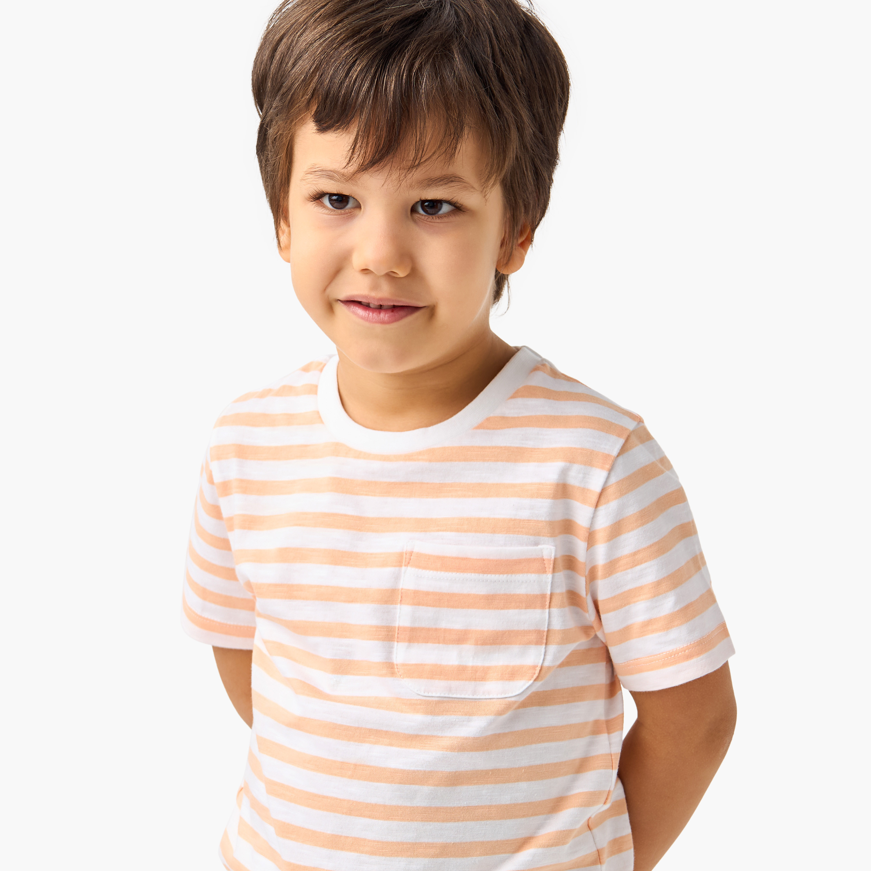 تيشيرت مخطط بأكمام قصيرة من جونيورز-boys-clothing-tshirtsandpolos-image-4