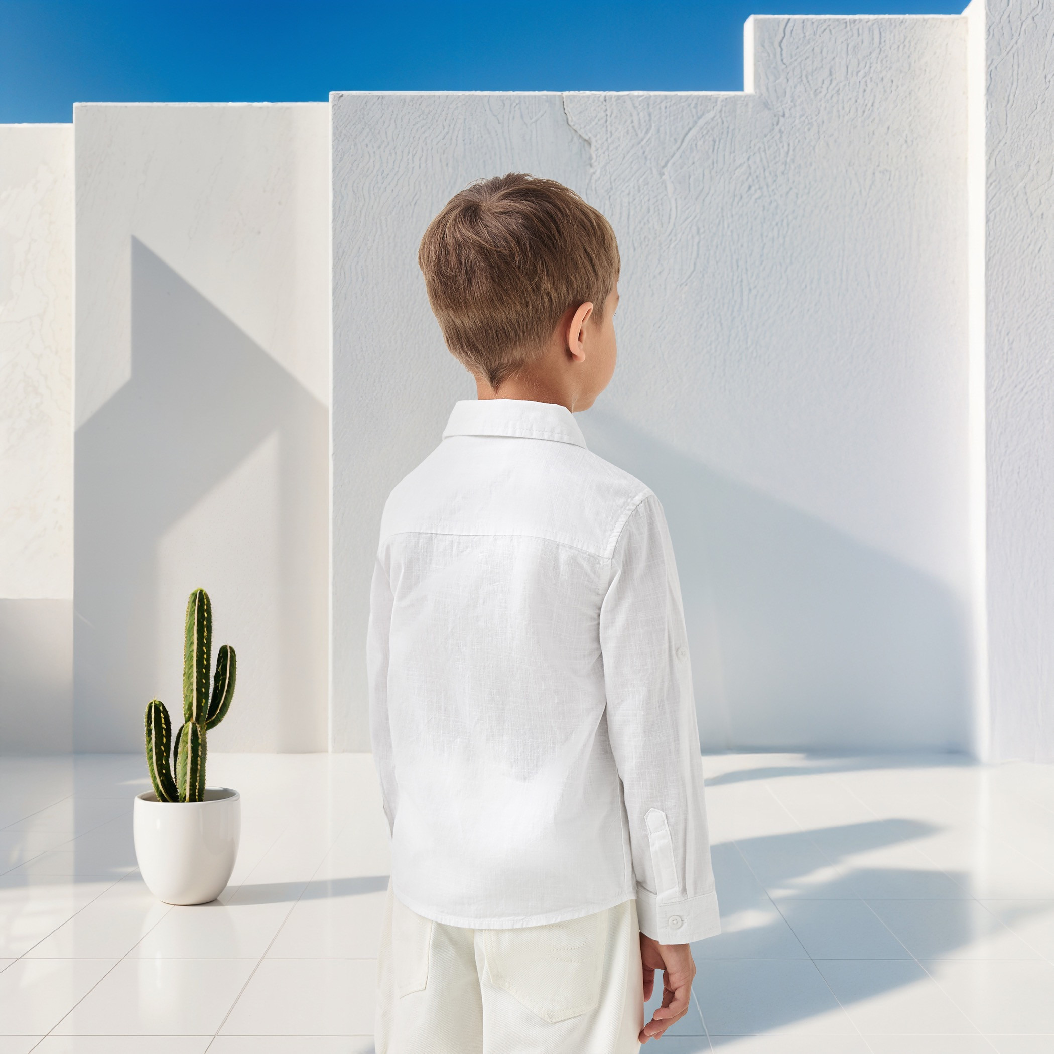 Juniors Solid Shirt with Button Closure and Long Sleeves-boys-clothing-shirts-image-3