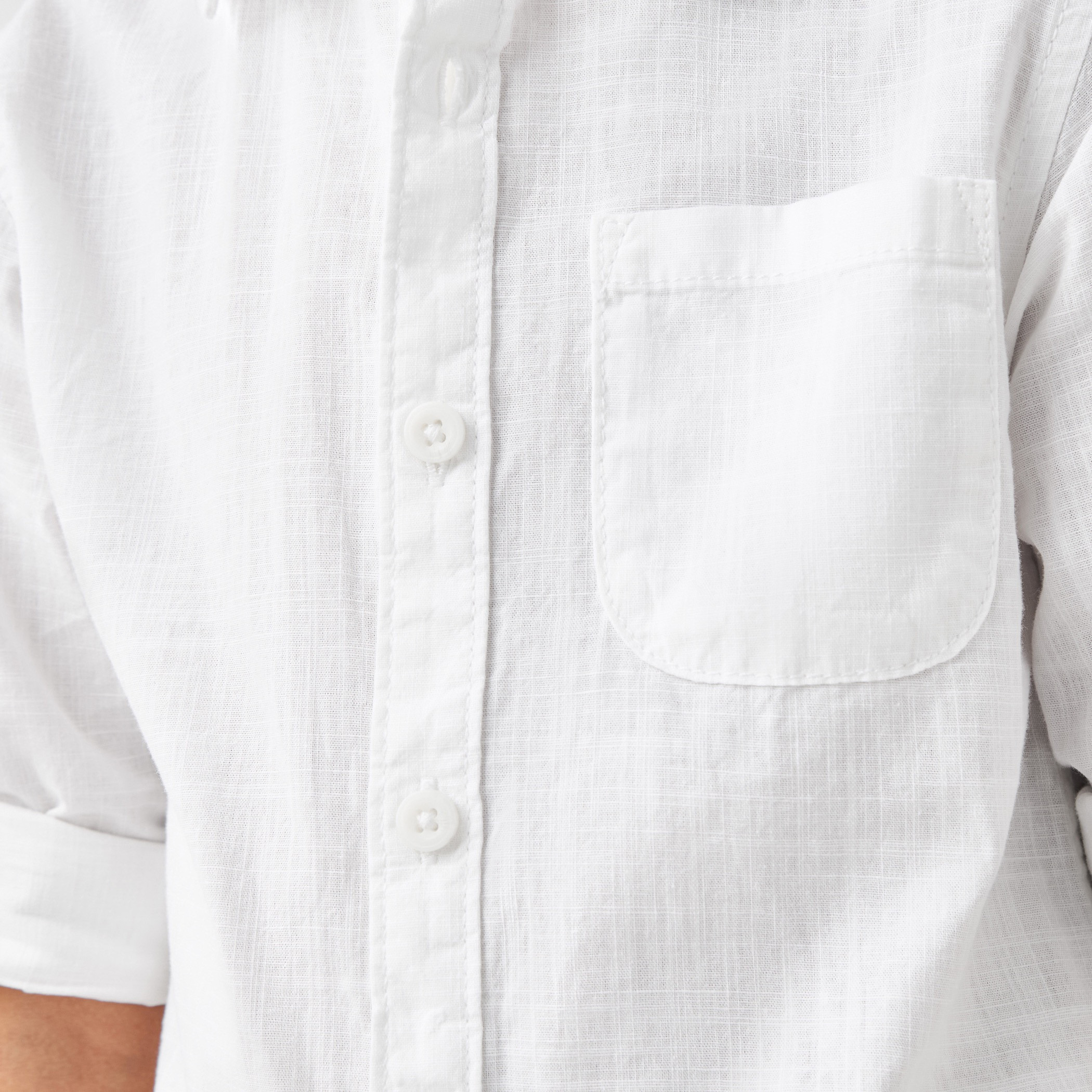 Juniors Solid Shirt with Button Closure and Long Sleeves-boys-clothing-shirts-image-5