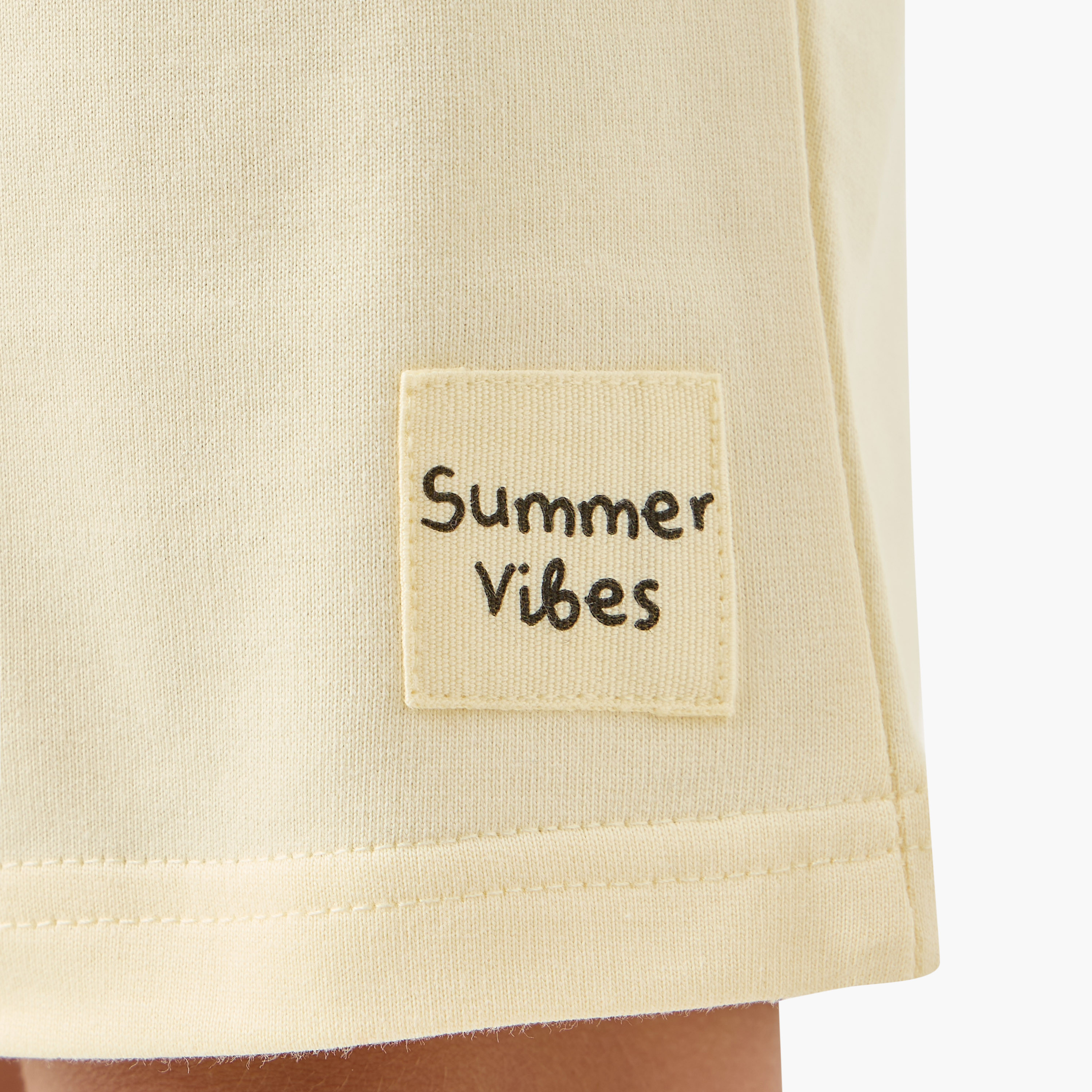 Juniors Slogan Applique Shorts with Pockets and Drawstring Closure-boys-clothing-bottoms-shorts-image-5