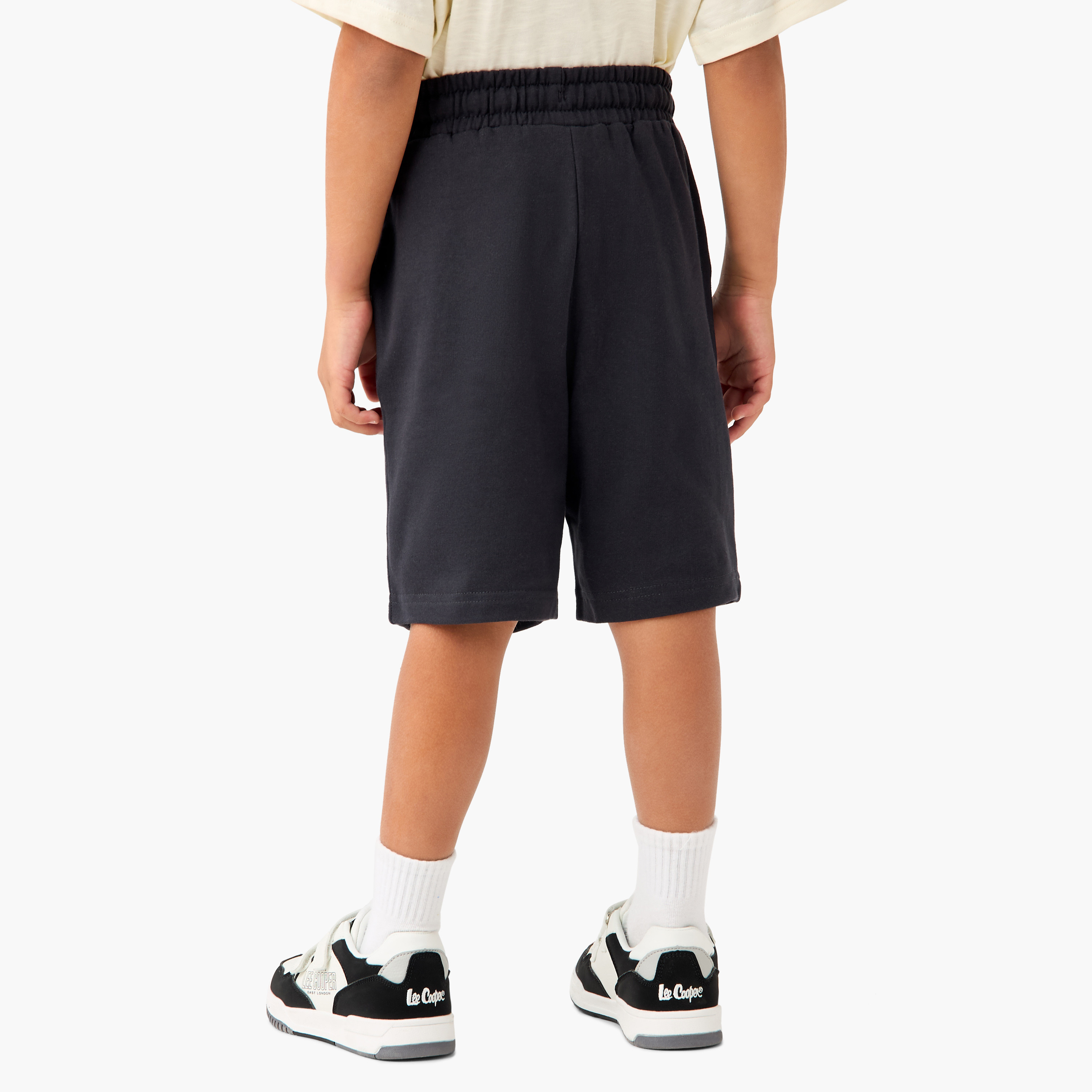 Juniors Solid Shorts with Drawstring Closure and Pockets-boys-clothing-bottoms-shorts-image-3