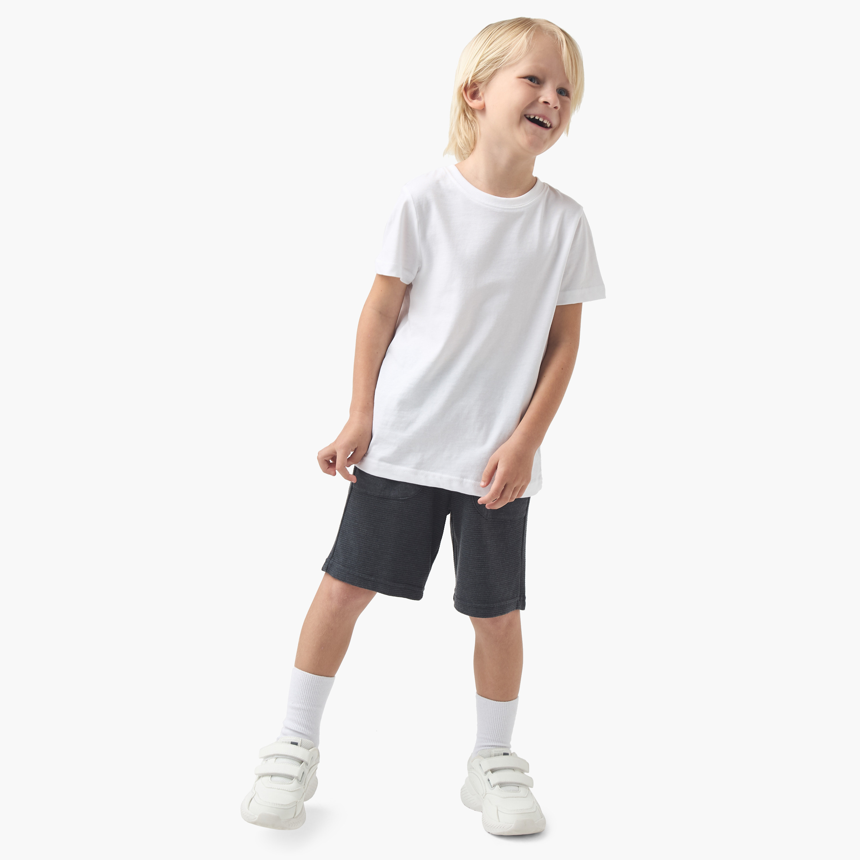 Juniors Solid Shorts with Drawstring Closure and Pockets-boys-clothing-bottoms-shorts-image-2