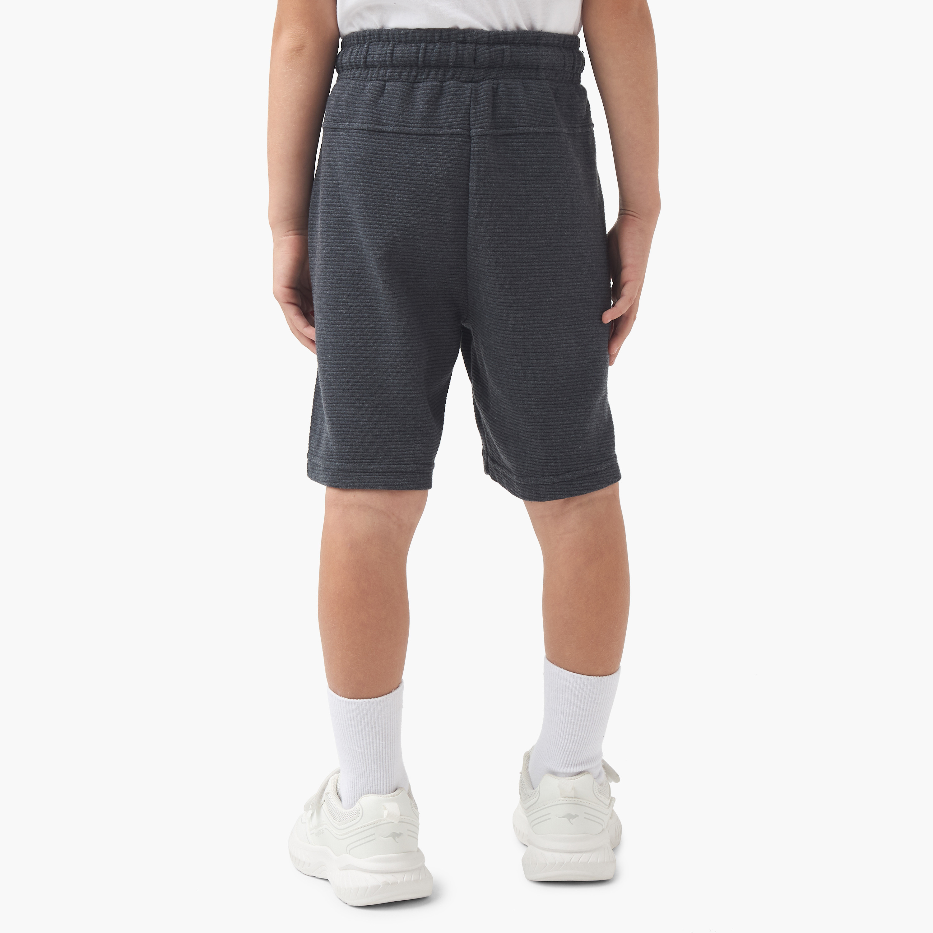 Juniors Solid Shorts with Drawstring Closure and Pockets-boys-clothing-bottoms-shorts-image-3