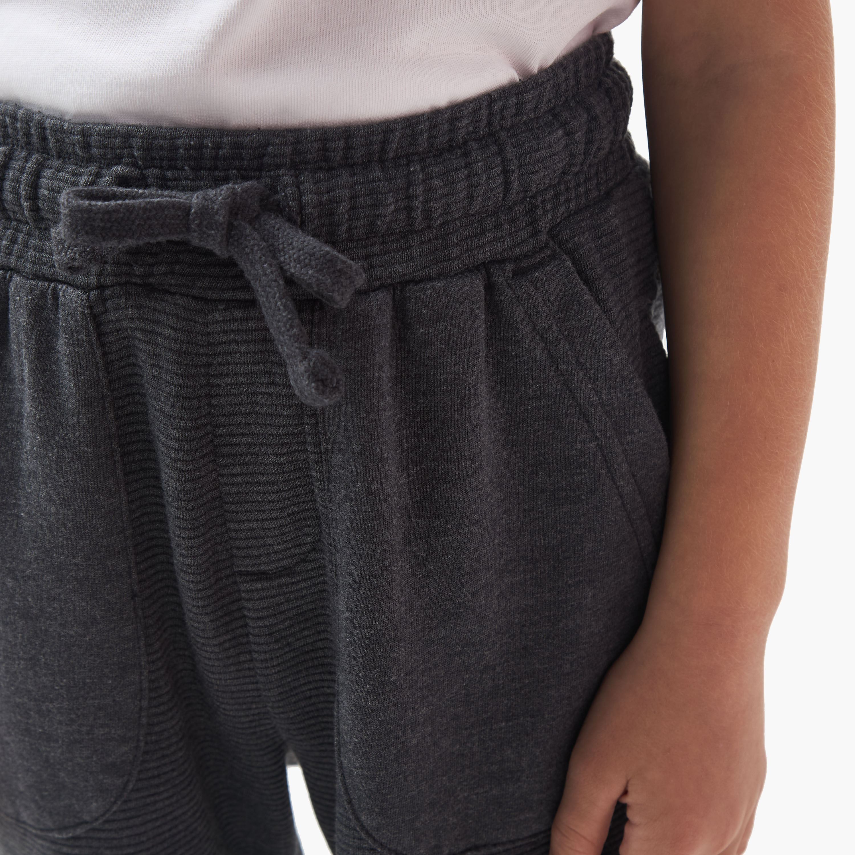 Juniors Solid Shorts with Drawstring Closure and Pockets-boys-clothing-bottoms-shorts-image-4