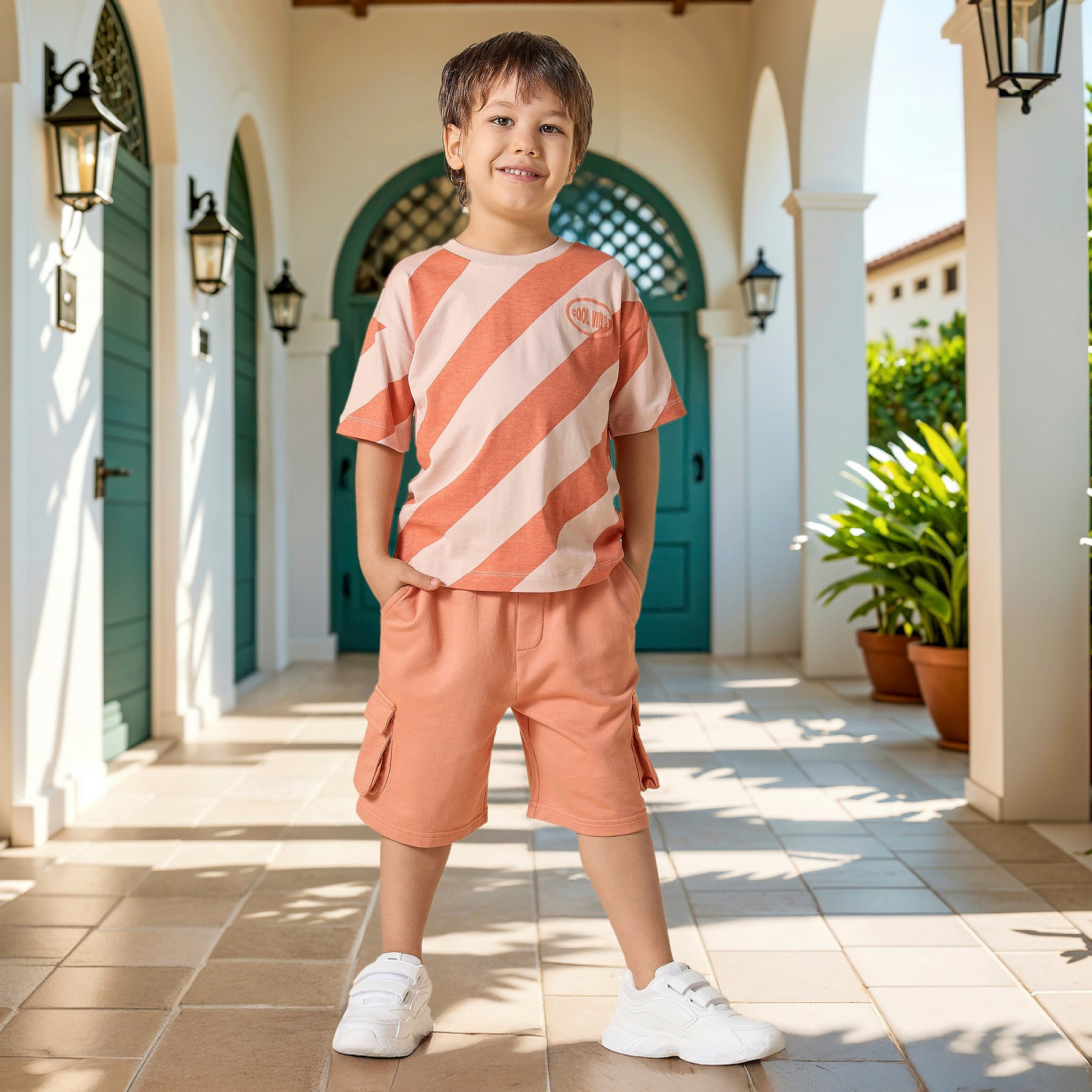 Juniors Solid Shorts with Drawstring Closure and Pockets-boys-clothing-bottoms-shorts-image-2