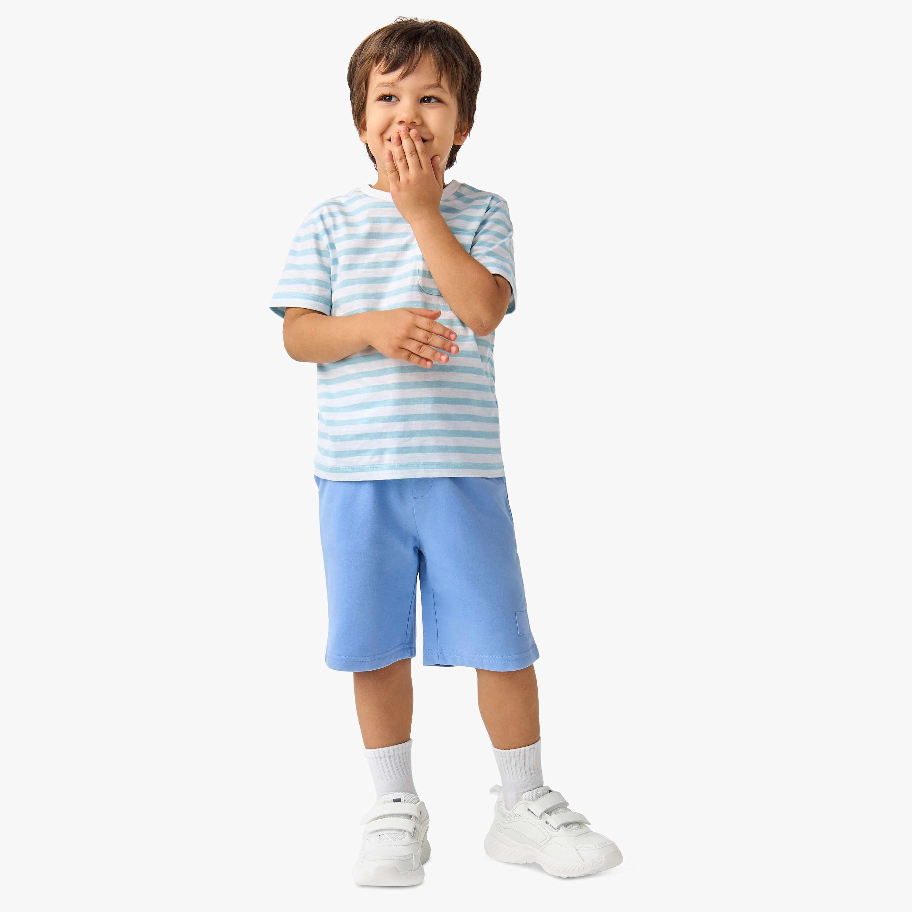 Juniors Typographic Applique Shorts with Drawstring Closure and Pockets-baby-boys-clothing-bottoms-shorts-image-2