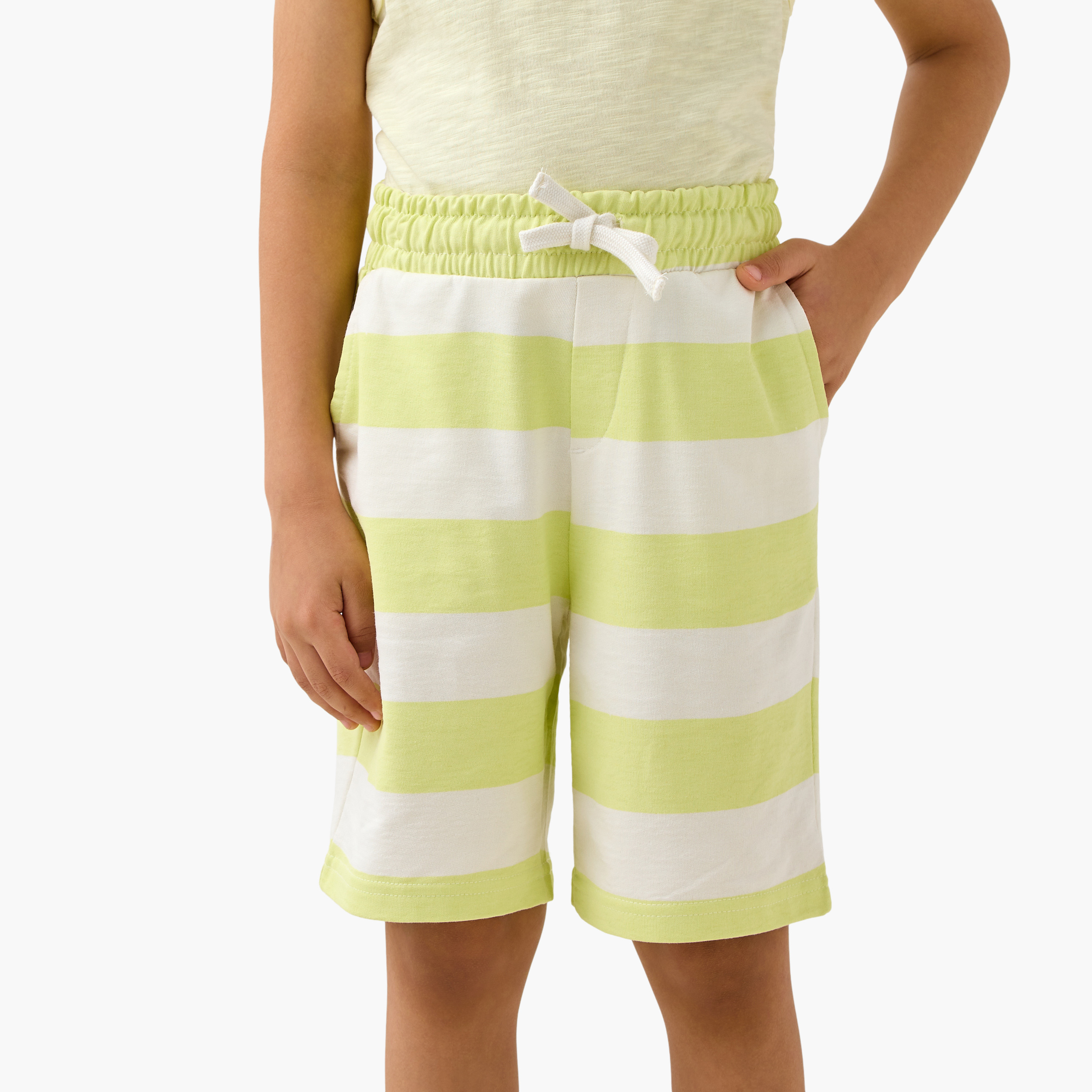 Juniors Striped Shorts with Drawstring Closure-boys-clothing-bottoms-shorts-image-1