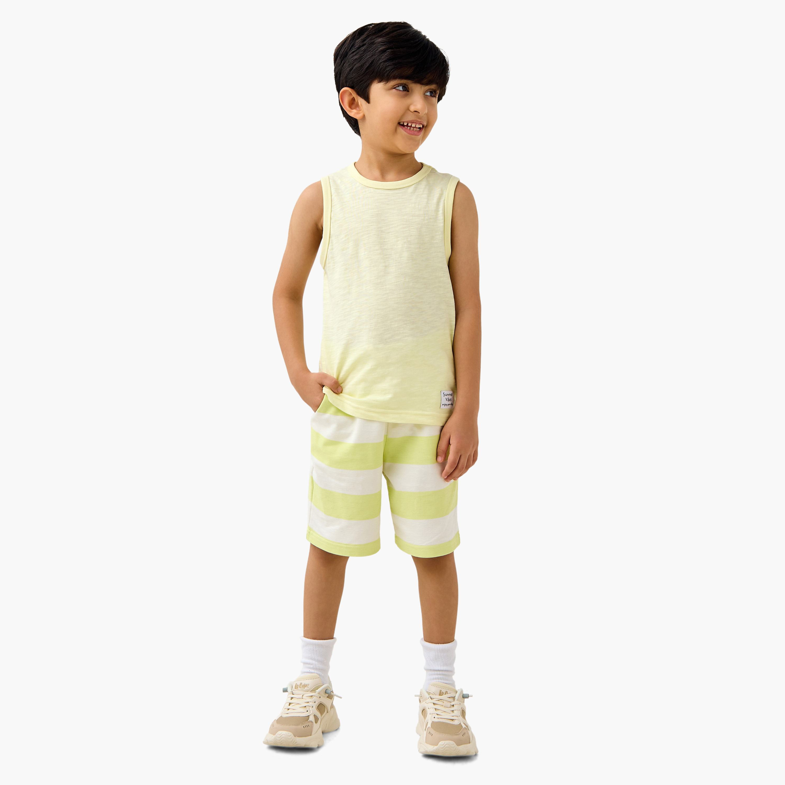 Juniors Striped Shorts with Drawstring Closure-boys-clothing-bottoms-shorts-image-2
