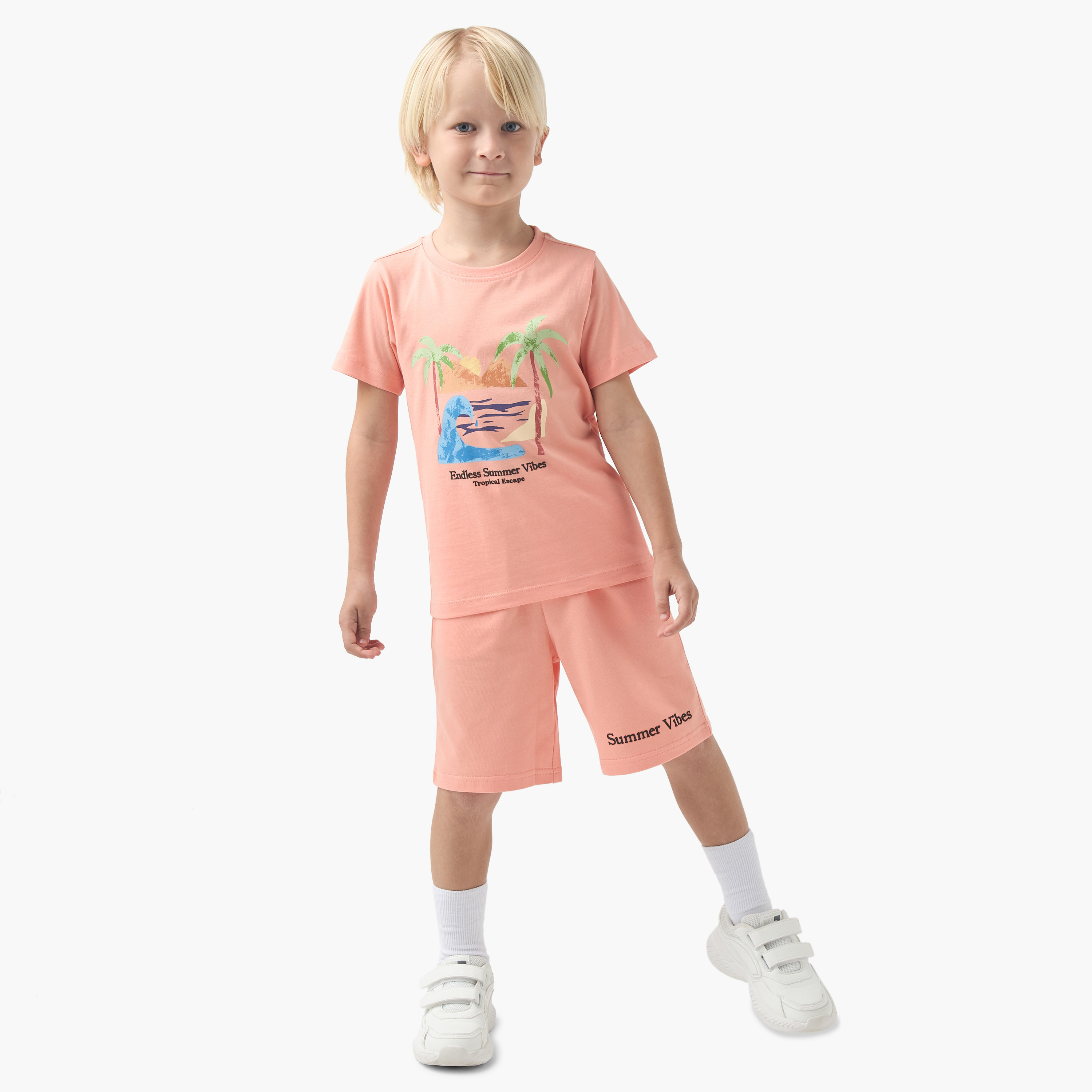 Juniors Printed Shorts with Drawstring Closure and Pockets-boys-clothing-bottoms-shorts-image-2