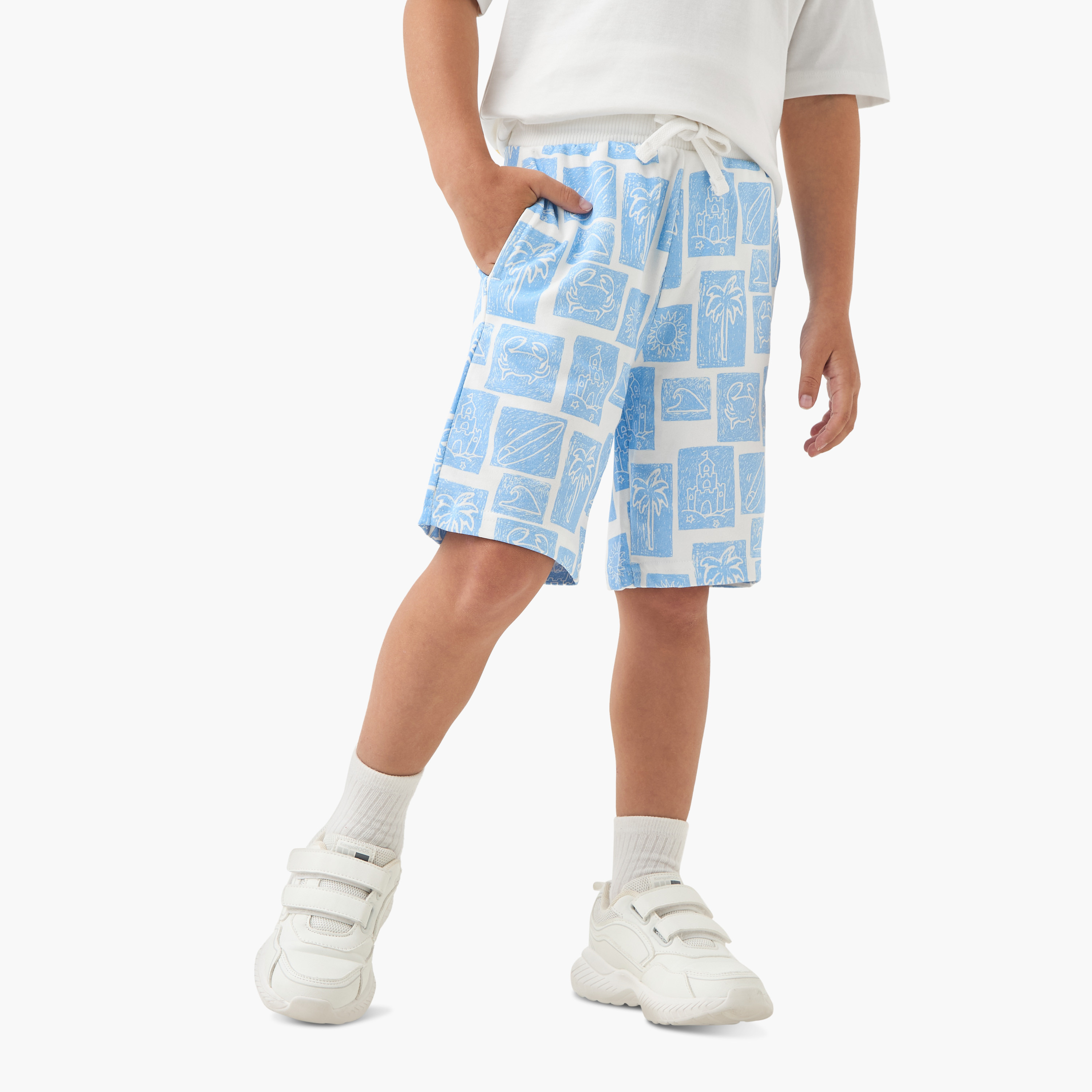 Juniors Printed Shorts with Drawstring Closure-boys-clothing-bottoms-shorts-image-1