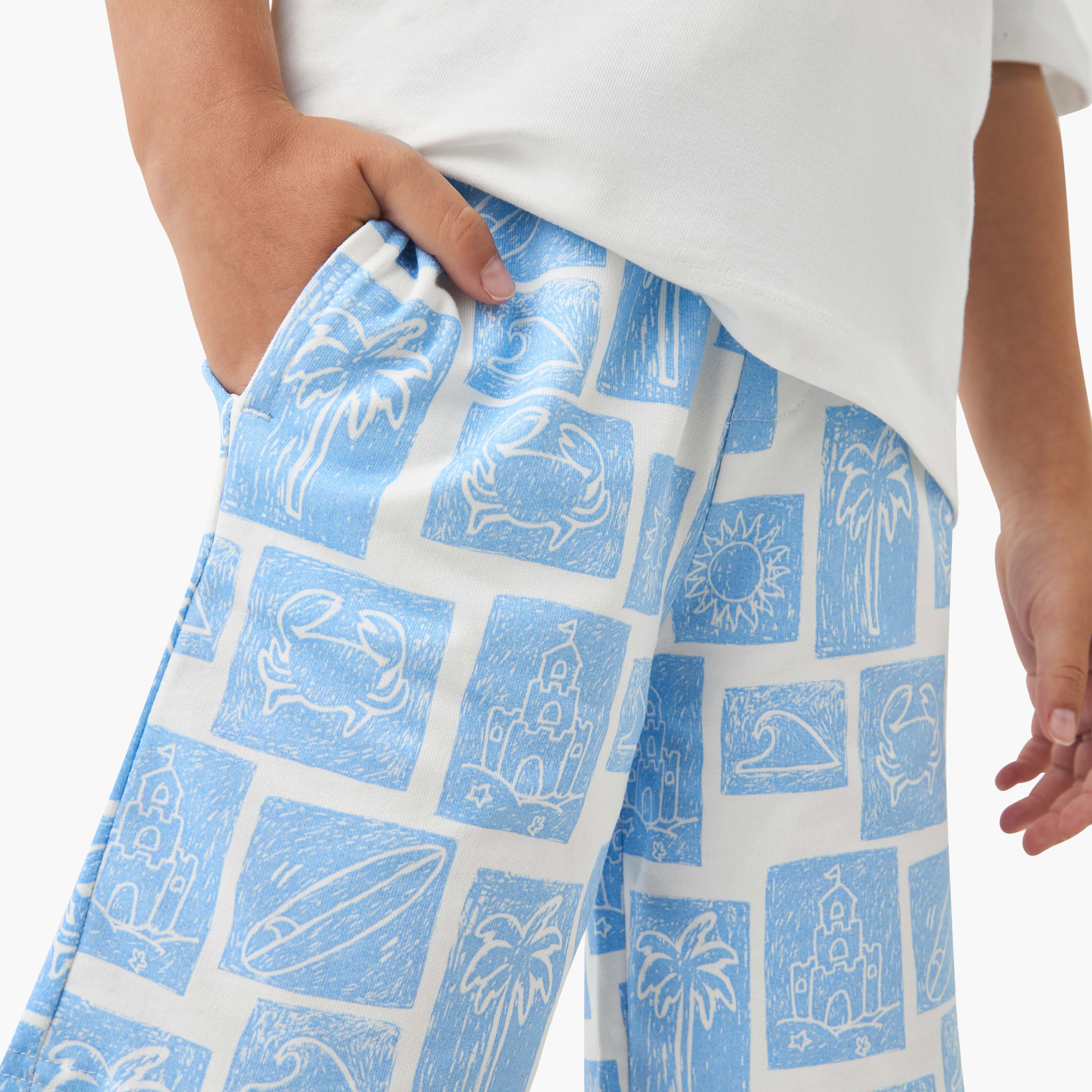 Juniors Printed Shorts with Drawstring Closure-boys-clothing-bottoms-shorts-image-4