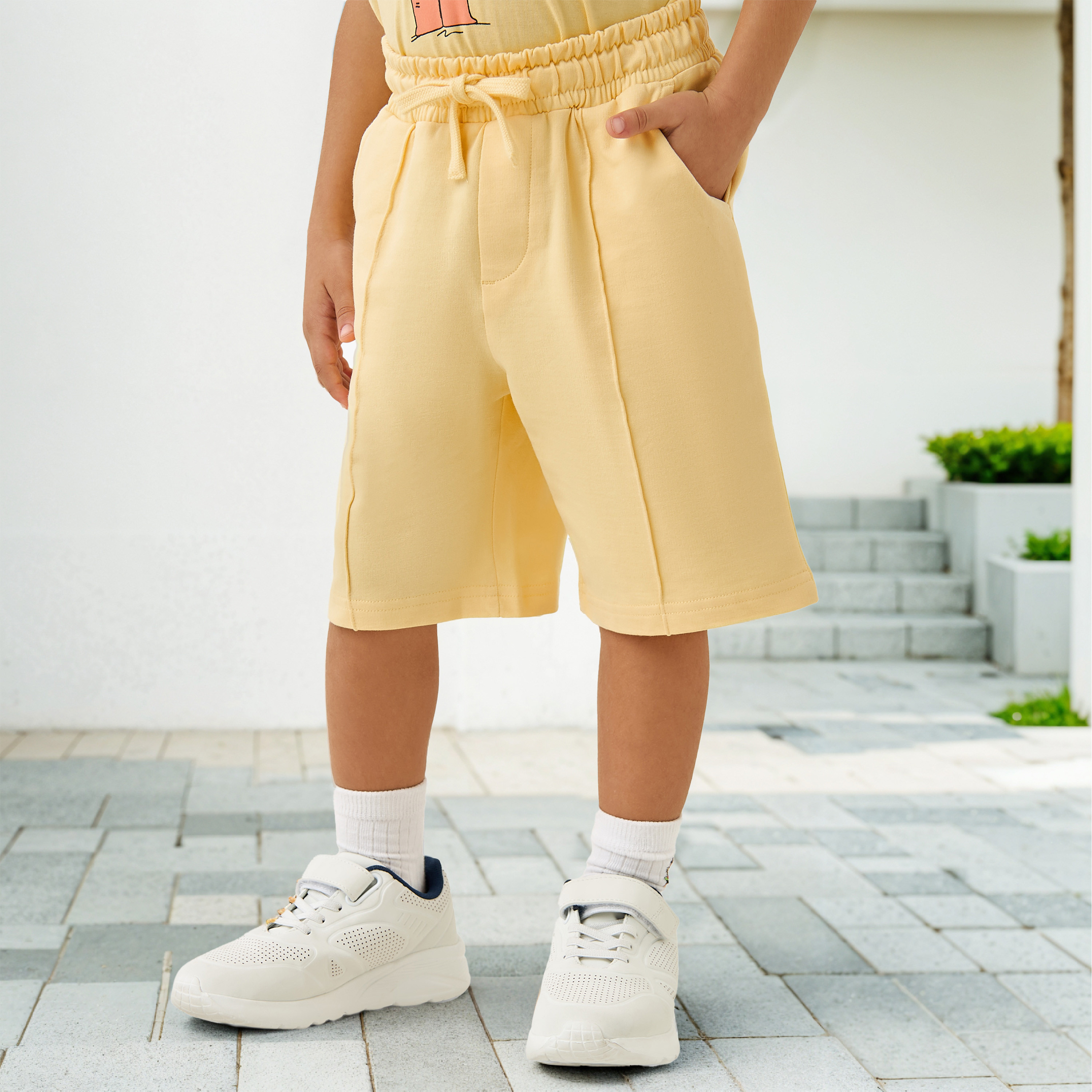 Juniors Solid Shorts with Drawstring Closure and Pockets-boys-clothing-bottoms-shorts-image-1