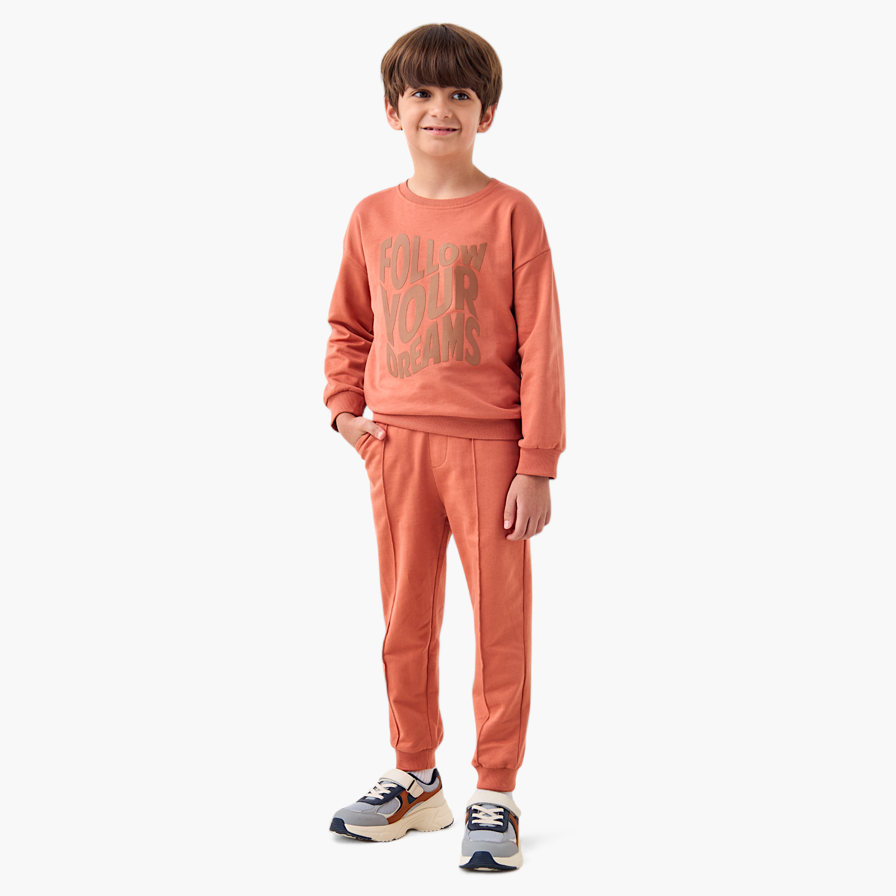 بنطلون رياضي سادة بجيوب ورباط إغلاق من جونيورز-boys-clothing-bottoms-joggersandtrackpants-image-2