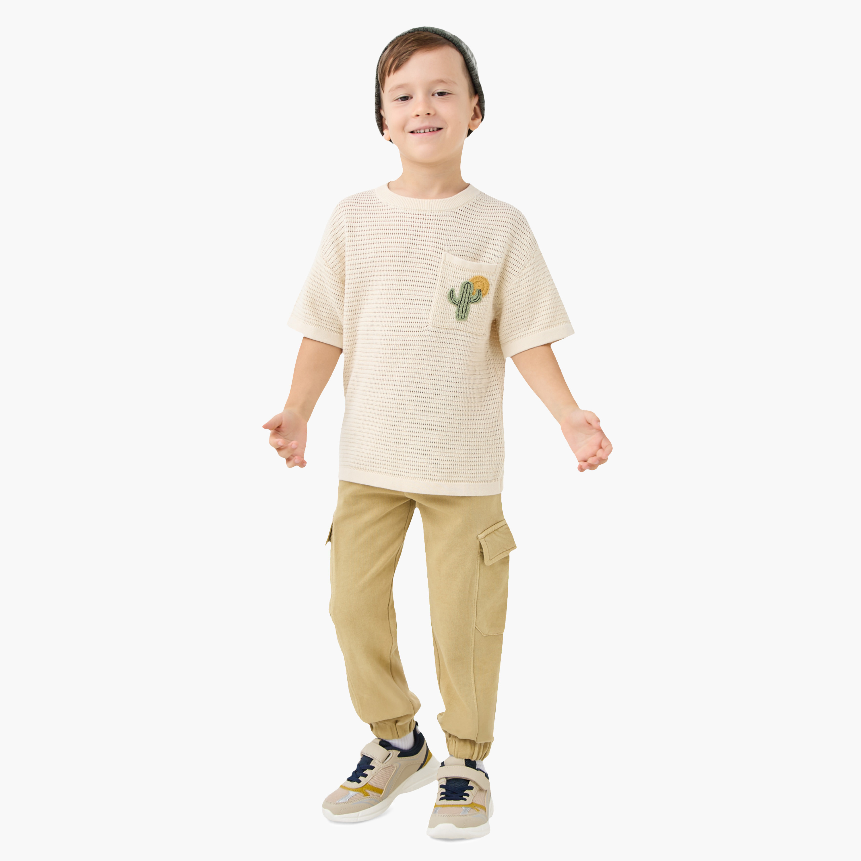 بنطلون رياضي سادة بجيوب ورباط إغلاق مطاطي من جونيورز-boys-clothing-bottoms-joggersandtrackpants-image-2
