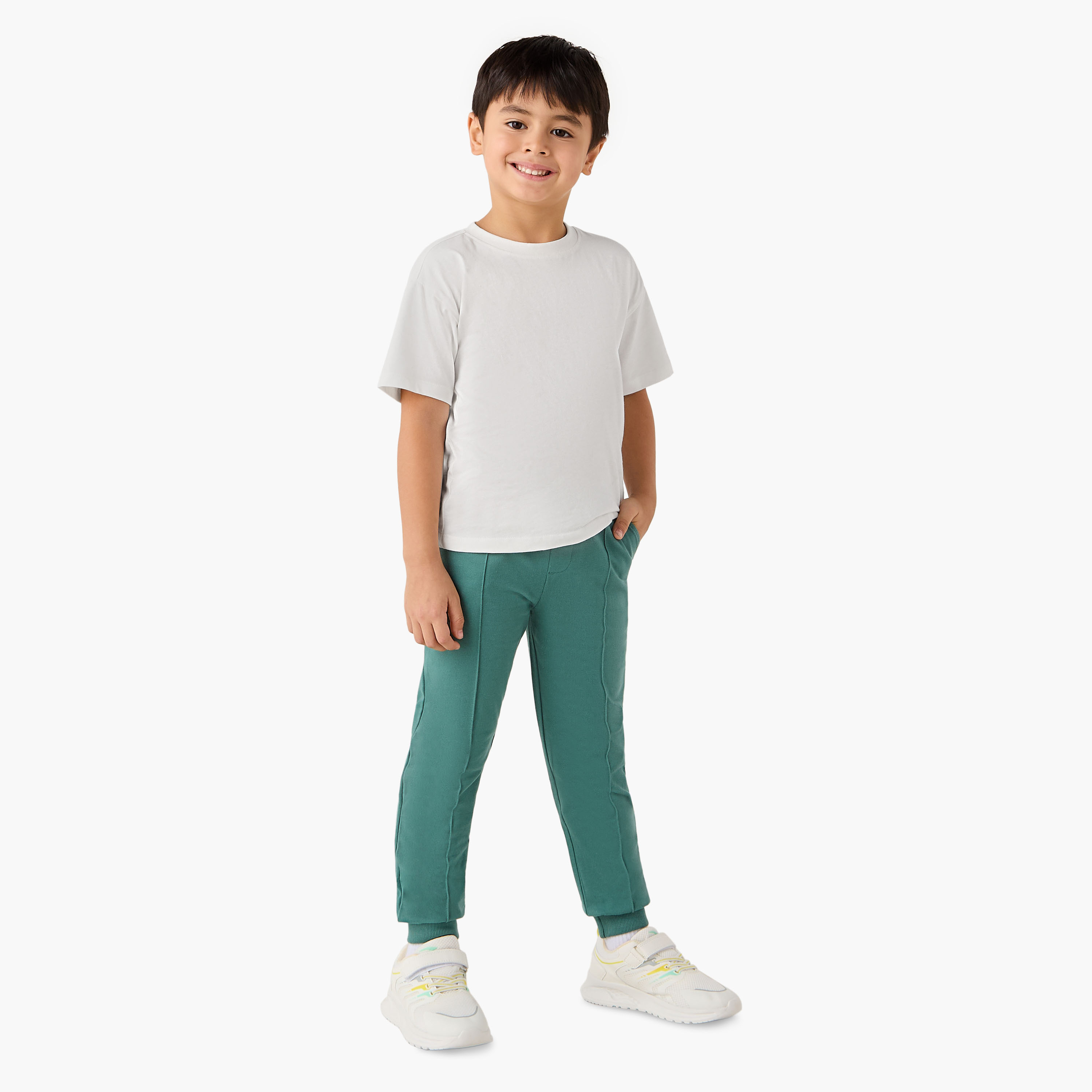 Juniors Panelled Joggers with Drawstring Closure-boys-clothing-bottoms-joggersandtrackpants-image-2