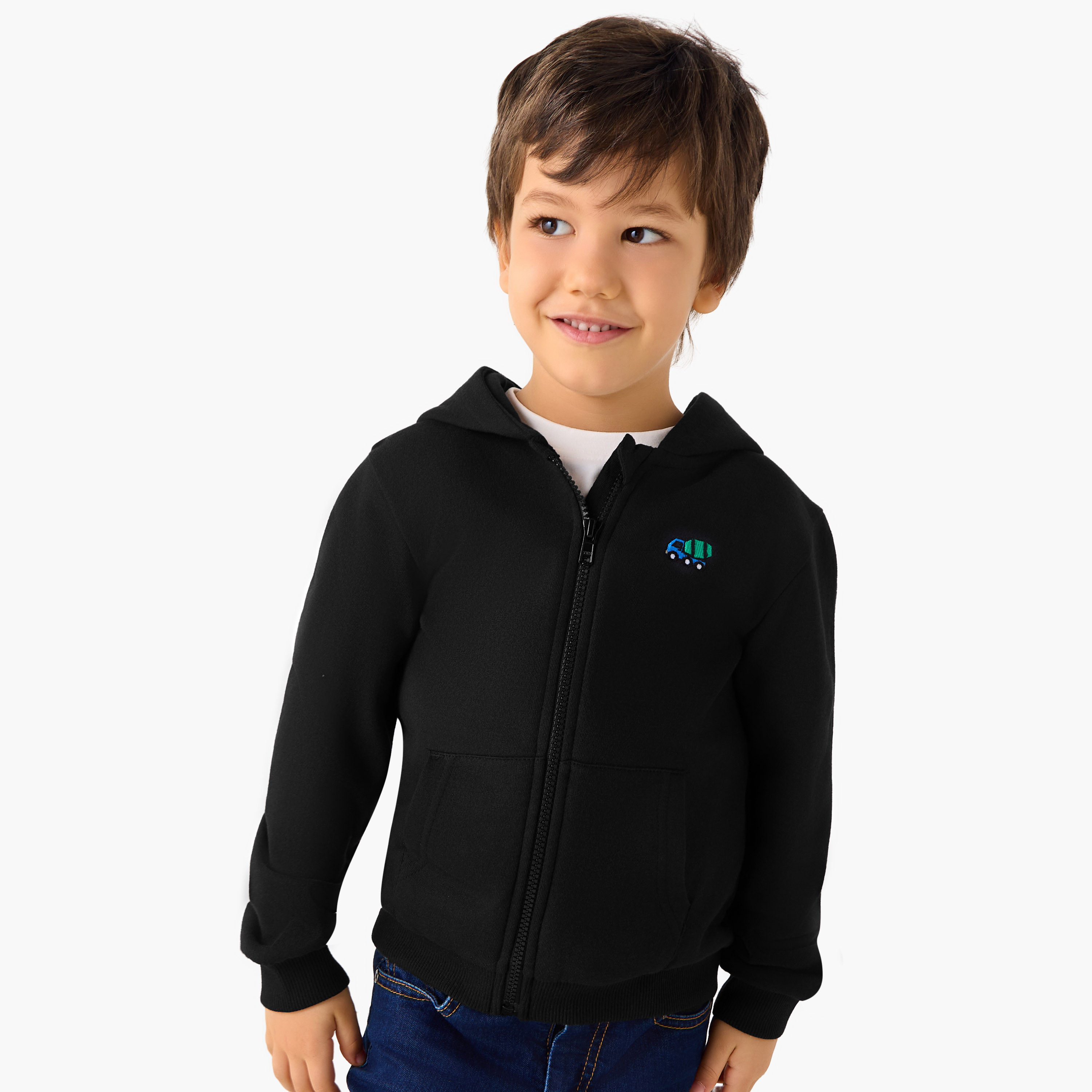 Juniors Truck Embroidered Pullover with Hood and Long Sleeves-baby-boys-clothing-jacketsandblazers-image-1