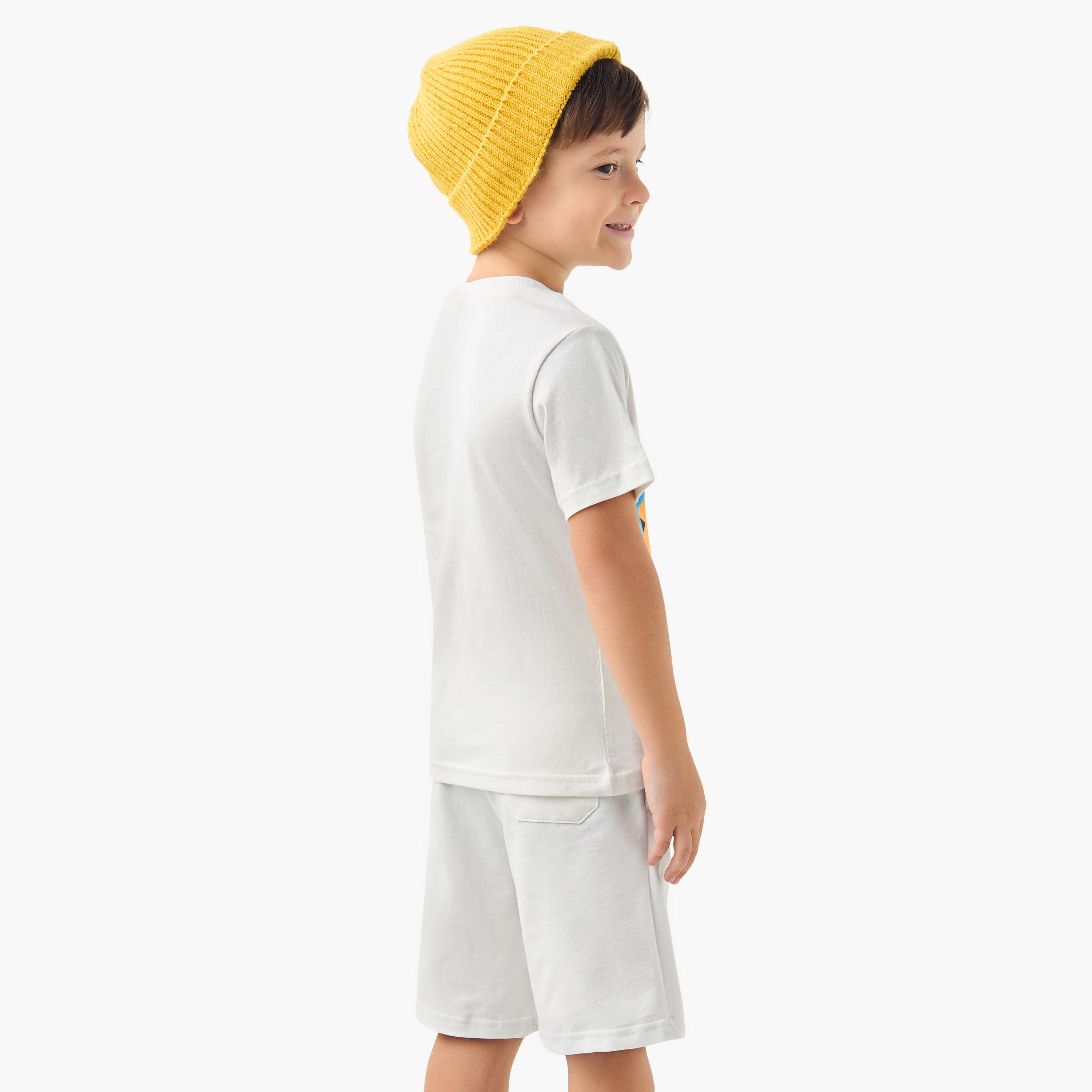 طقم شورت وتيشيرت بياقة ضيقة وطبعات قطعتين من جونيورز-boys-clothing-setsandcoords-image-6