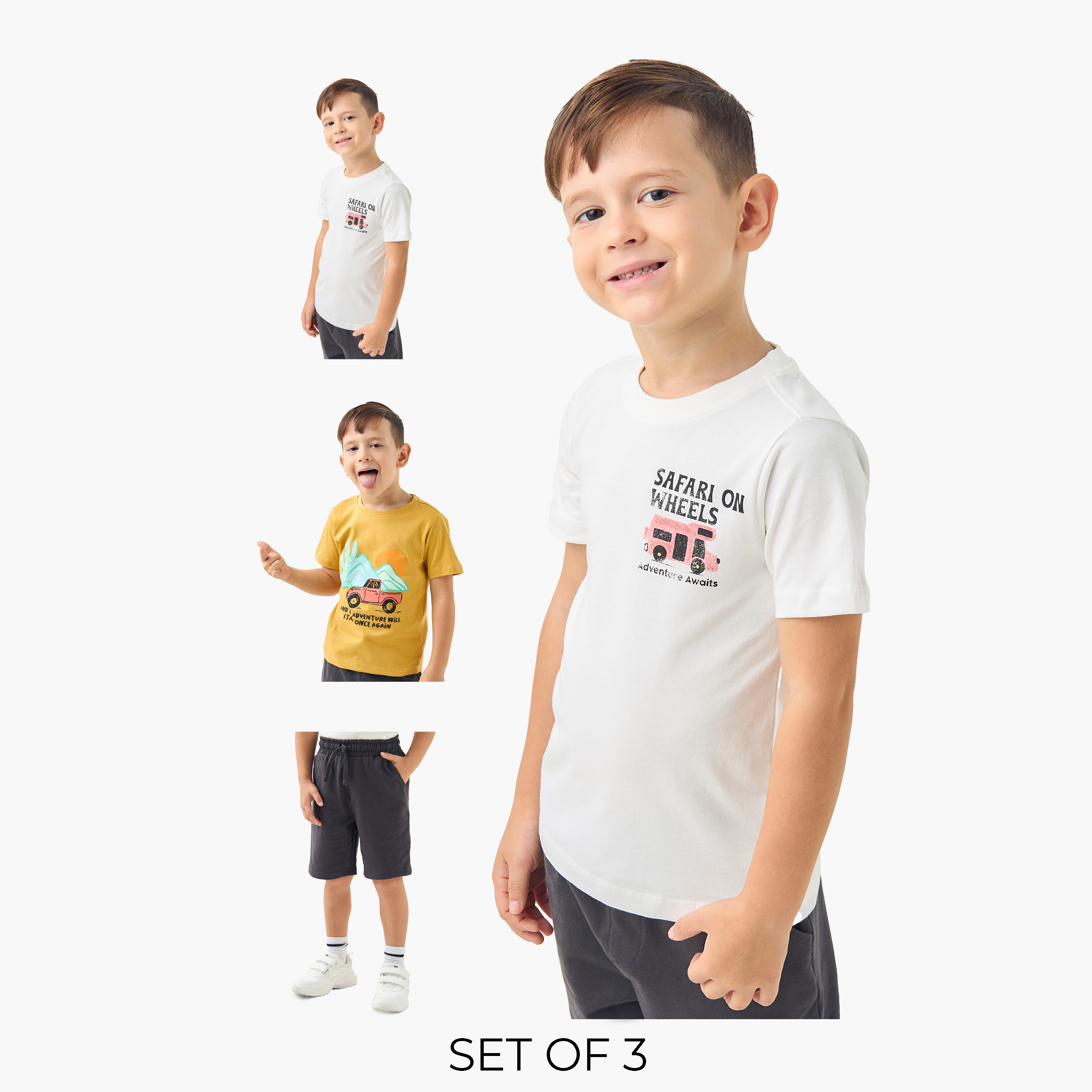Juniors 3-Piece Printed T-shirt and Shorts Set-baby-boys-clothing-setsandcoords-image-1