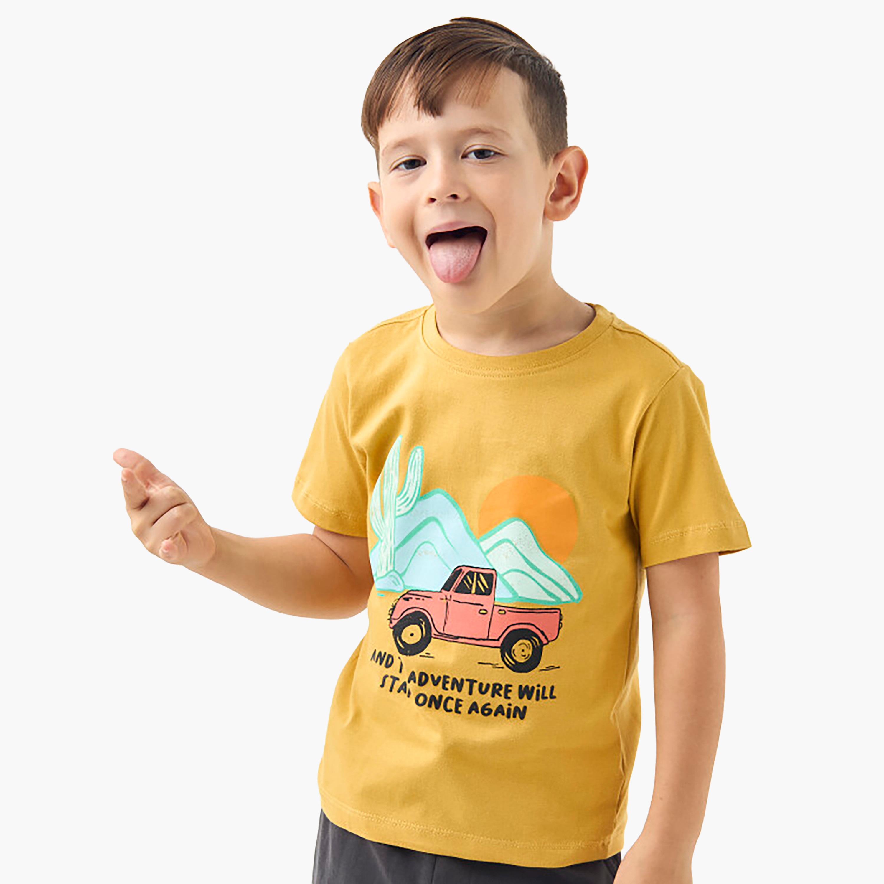 Juniors 3-Piece Printed T-shirt and Shorts Set-baby-boys-clothing-setsandcoords-image-2