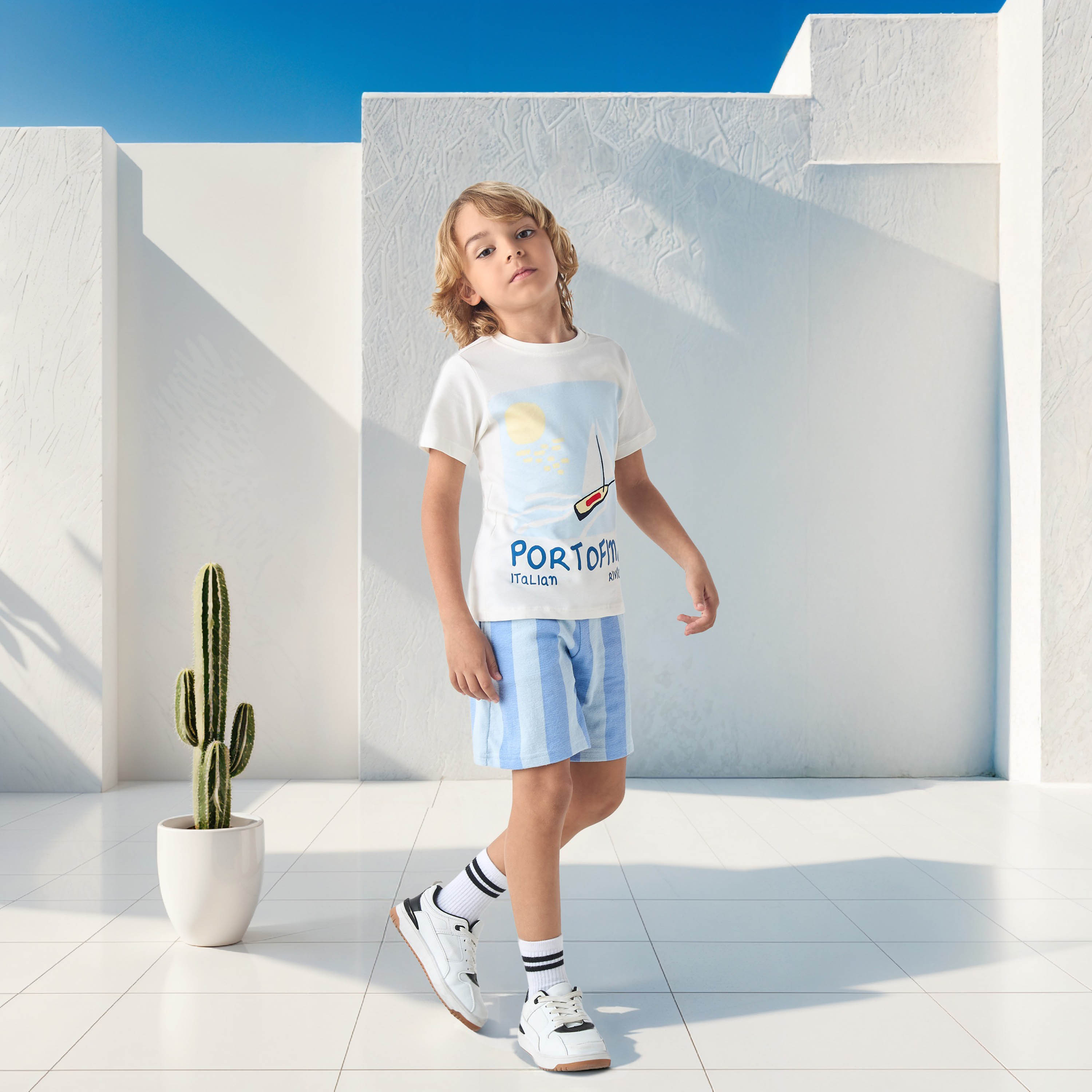 Juniors 3-Piece Nautical Print Crew Neck T-shirt and Shorts Set-baby-boys-clothing-setsandcoords-image-3