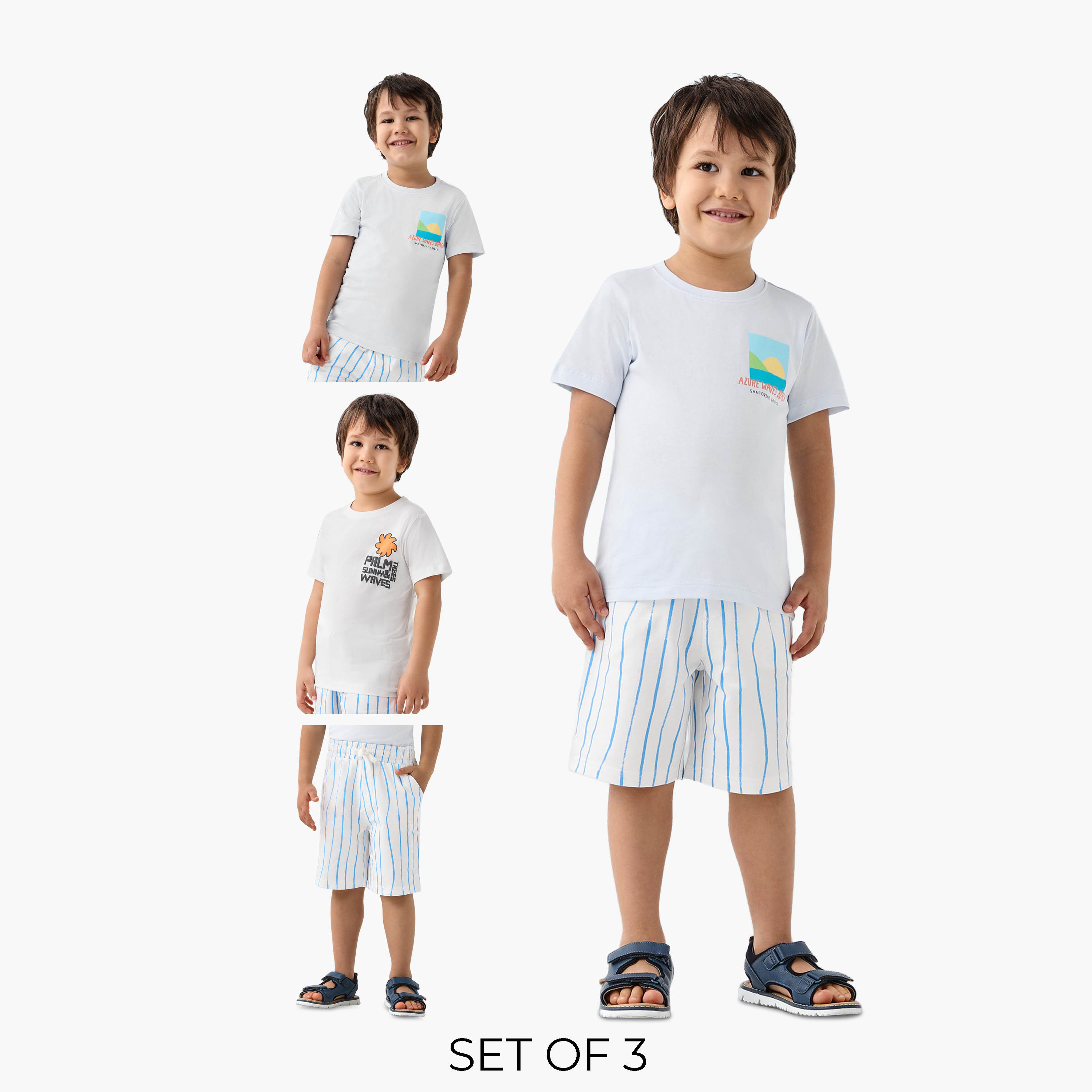 Juniors 3-Piece Printed T-shirt and Shorts Set-baby-boys-clothing-setsandcoords-image-1