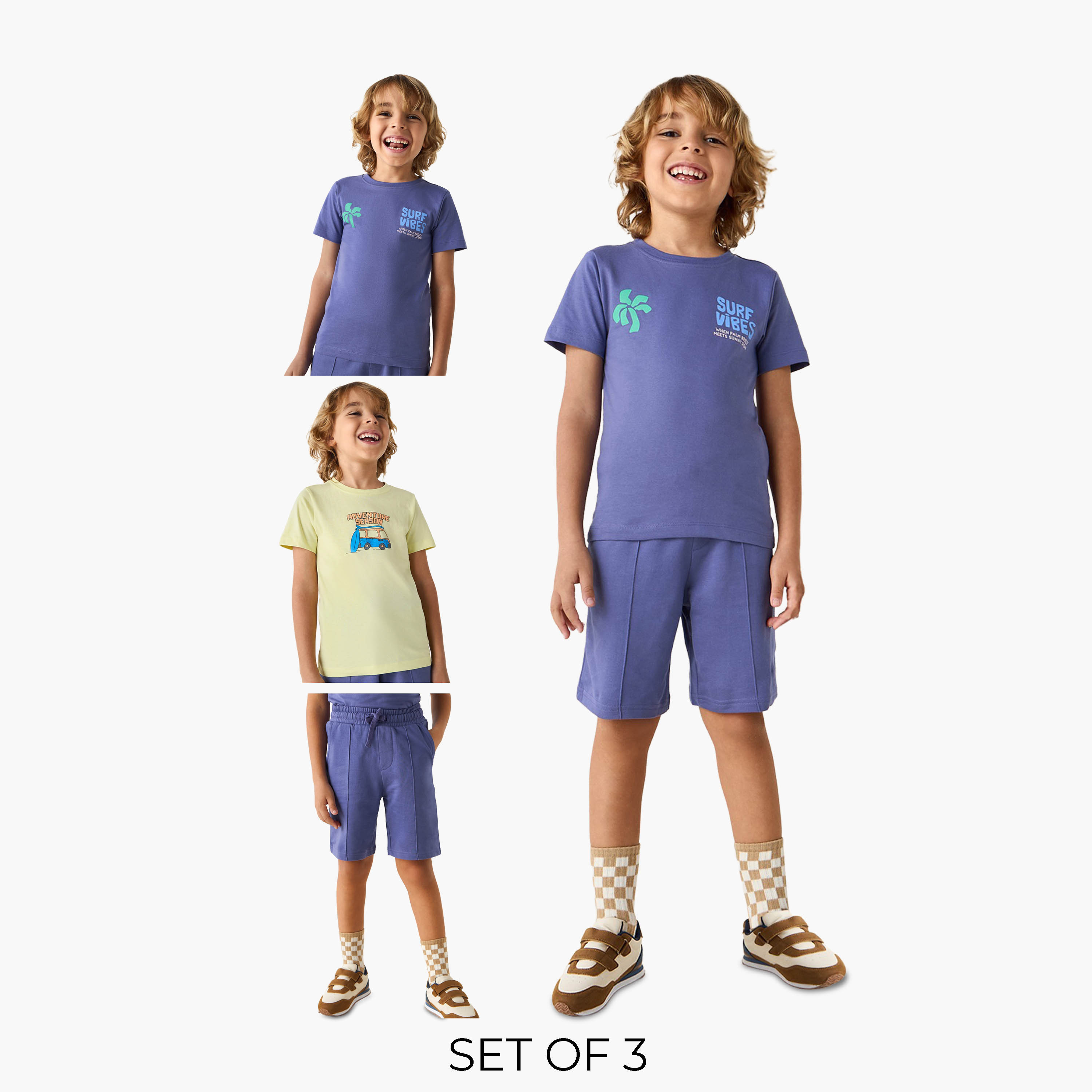 Juniors 3-Piece Printed T-shirt and Shorts Set-baby-boys-clothing-setsandcoords-image-1
