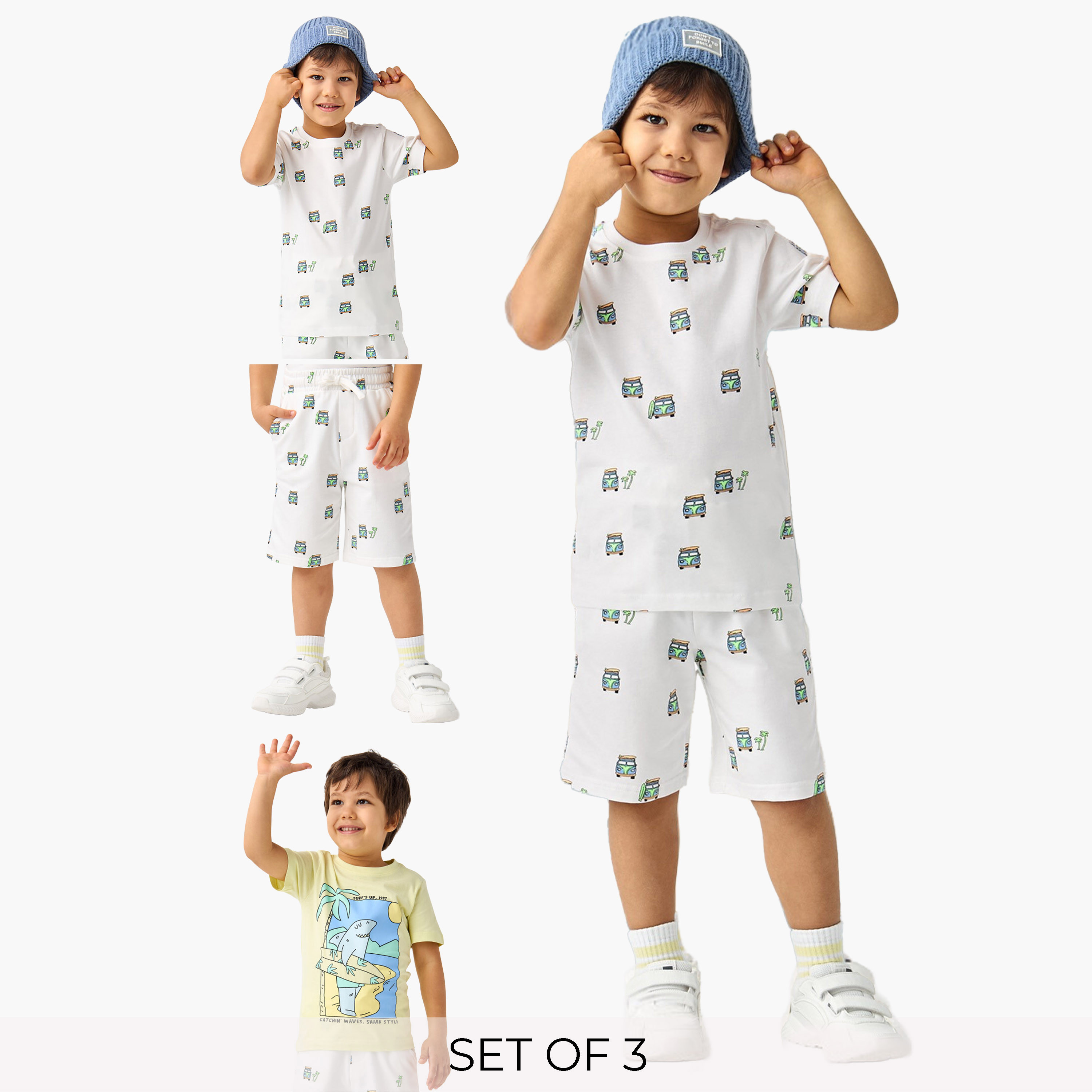 شورت بطبعات مع تيشيرتات من جونيورز-boys-clothing-setsandcoords-image-1