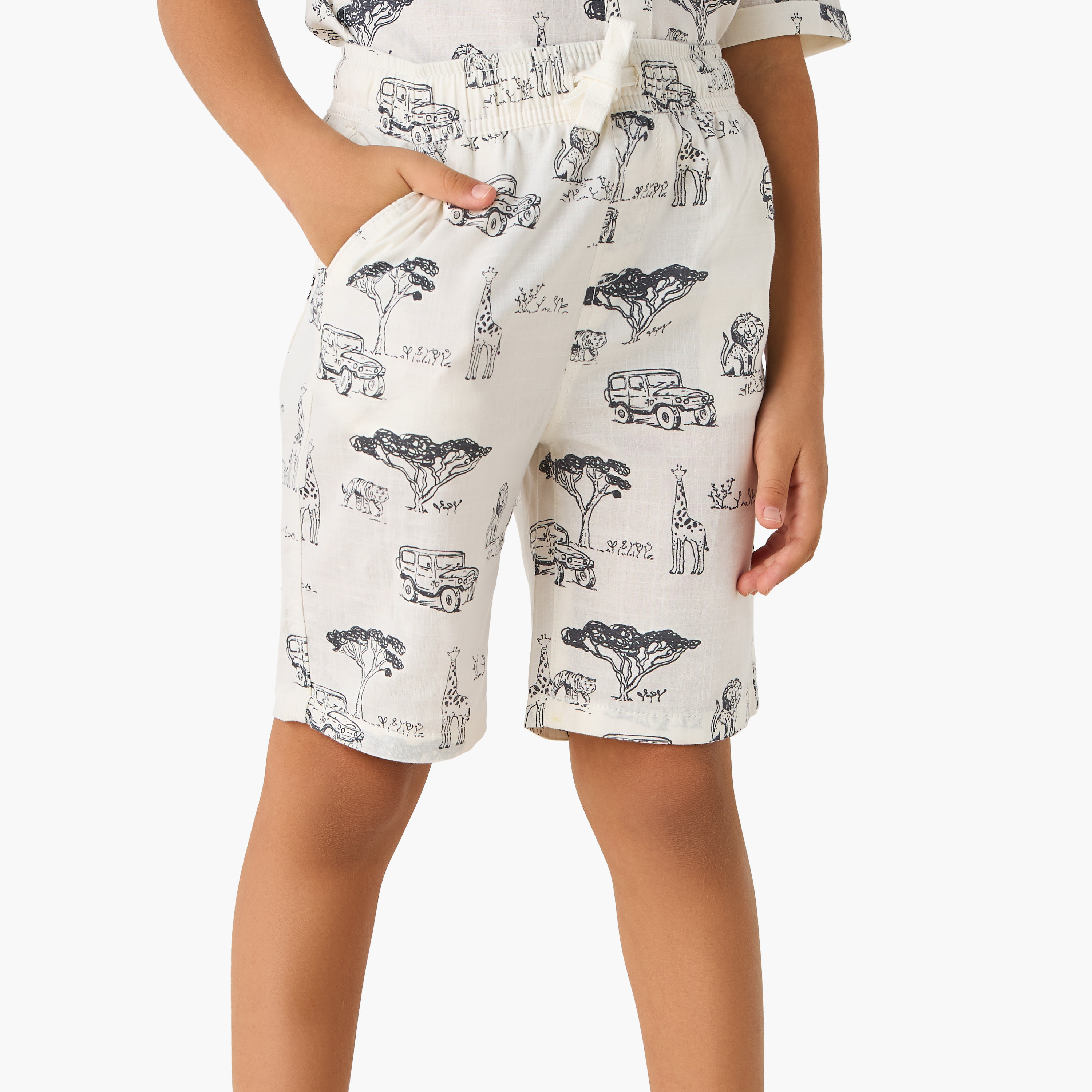 Juniors Safari Print Shirt and Shorts Set-boys-clothing-setsandcoords-image-3
