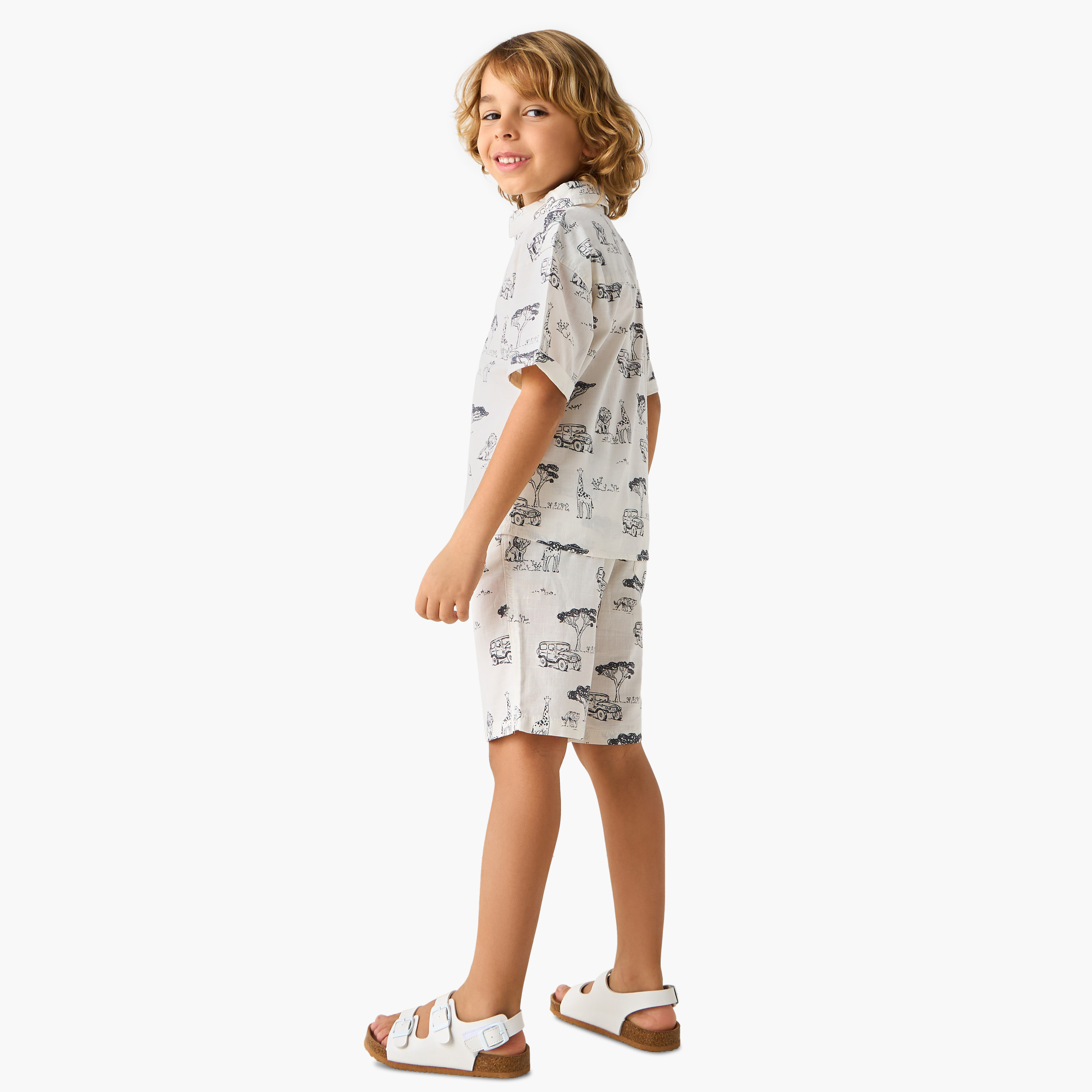 Juniors Safari Print Shirt and Shorts Set-boys-clothing-setsandcoords-image-4