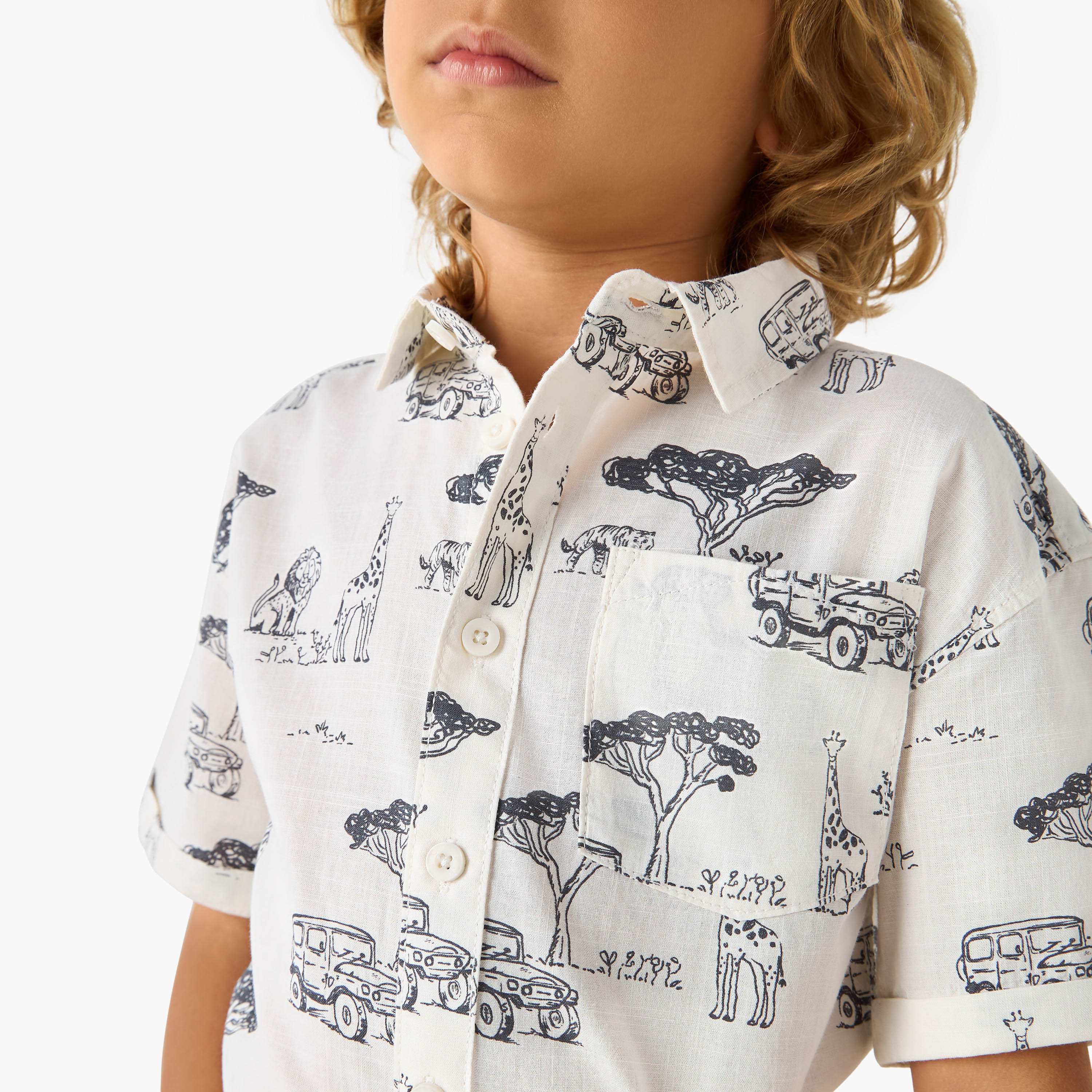 Juniors Safari Print Shirt and Shorts Set-boys-clothing-setsandcoords-image-5