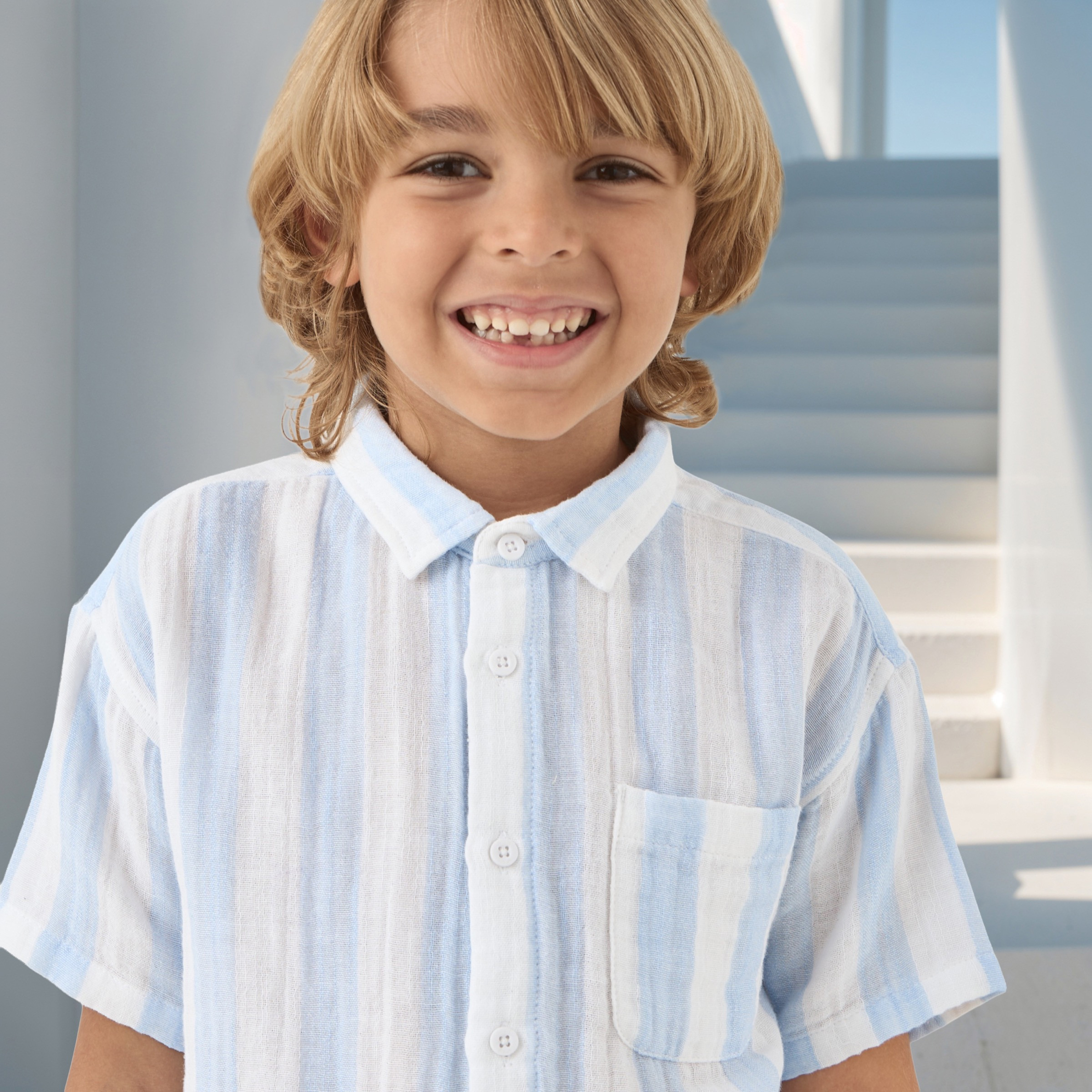 Juniors Striped Shirt and Shorts Set-boys-clothing-setsandcoords-image-5
