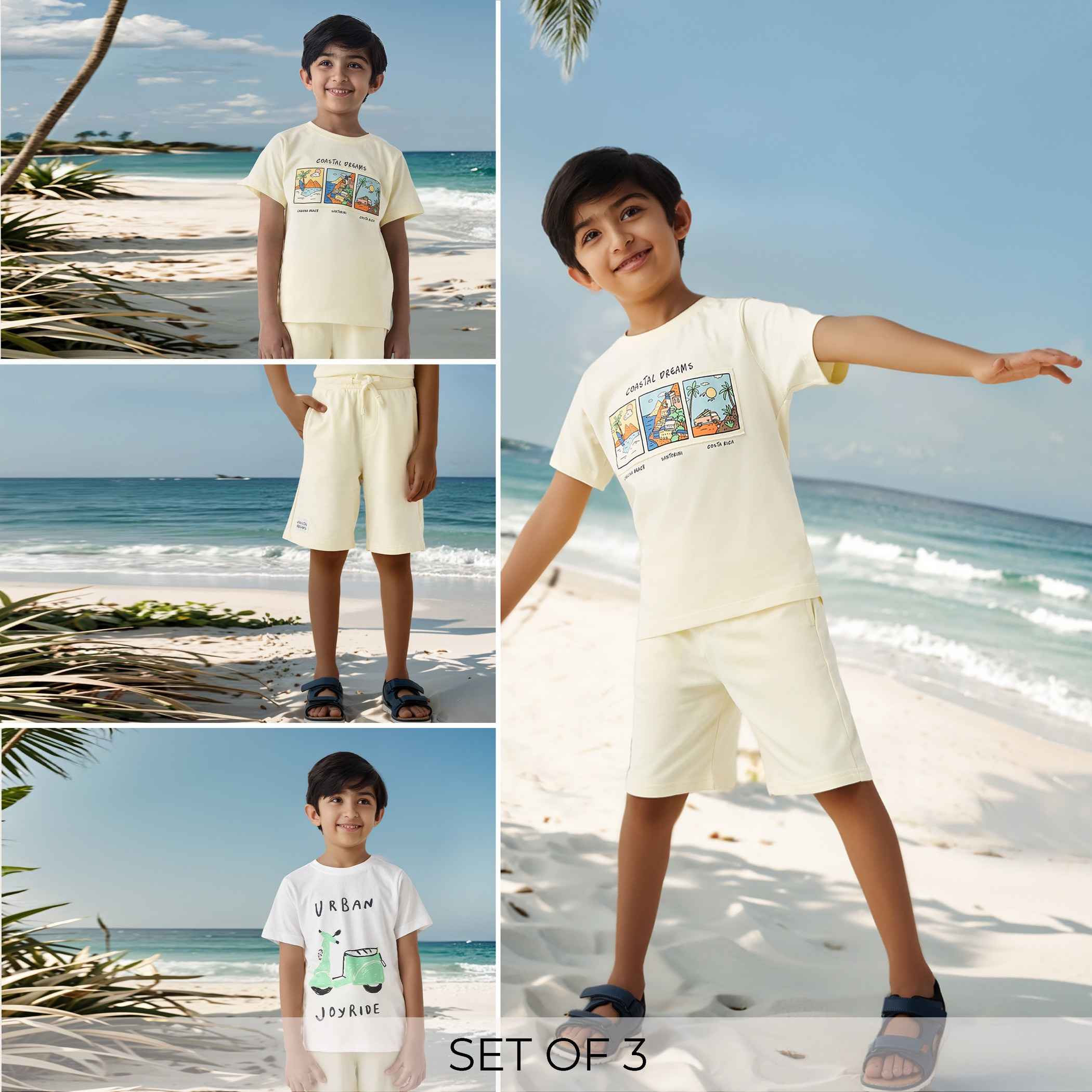 Juniors 3-Piece Printed T-shirt and Shorts Set-boys-clothing-setsandcoords-image-1