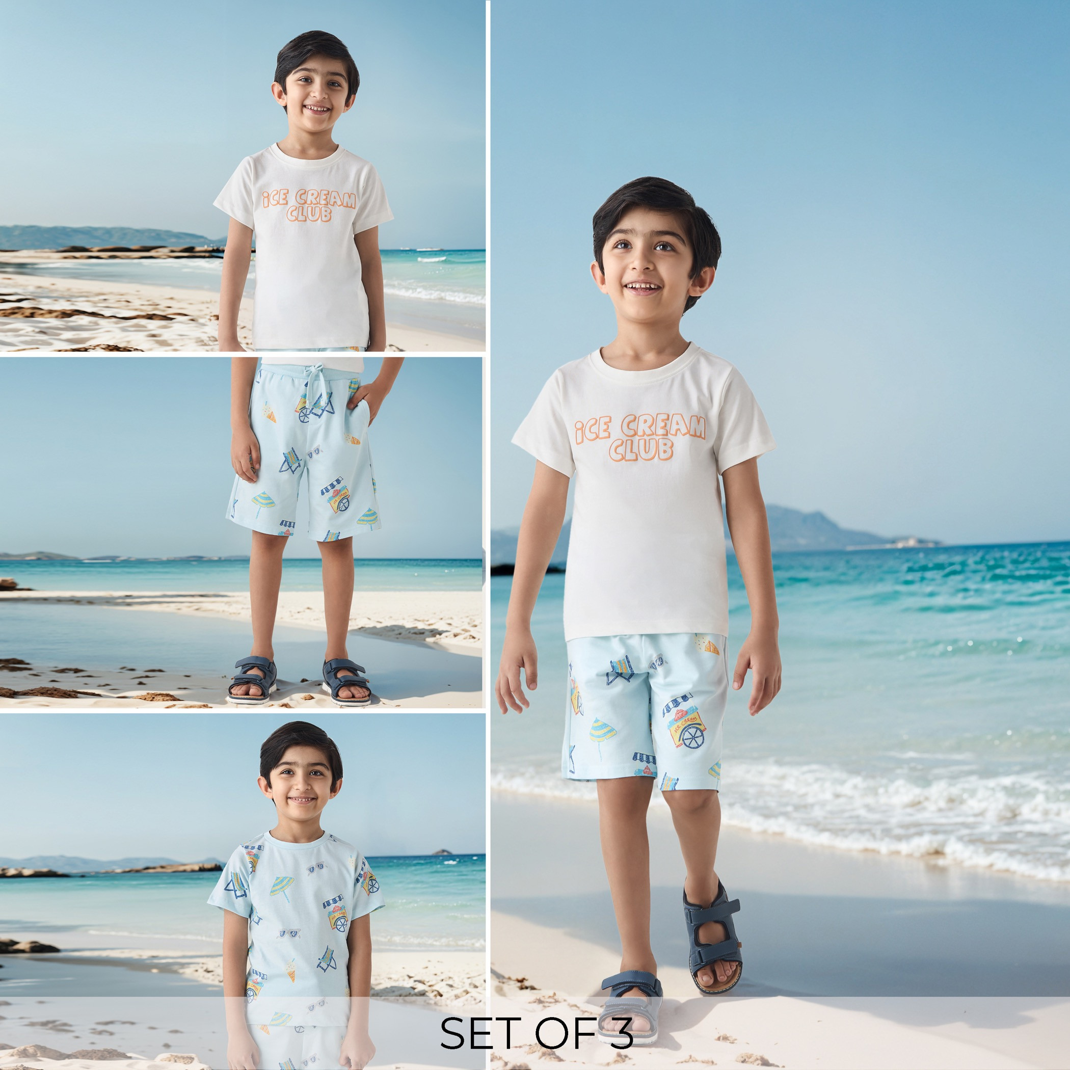 Juniors 3-Piece Printed T-shirt and Shorts Set-boys-clothing-setsandcoords-image-1