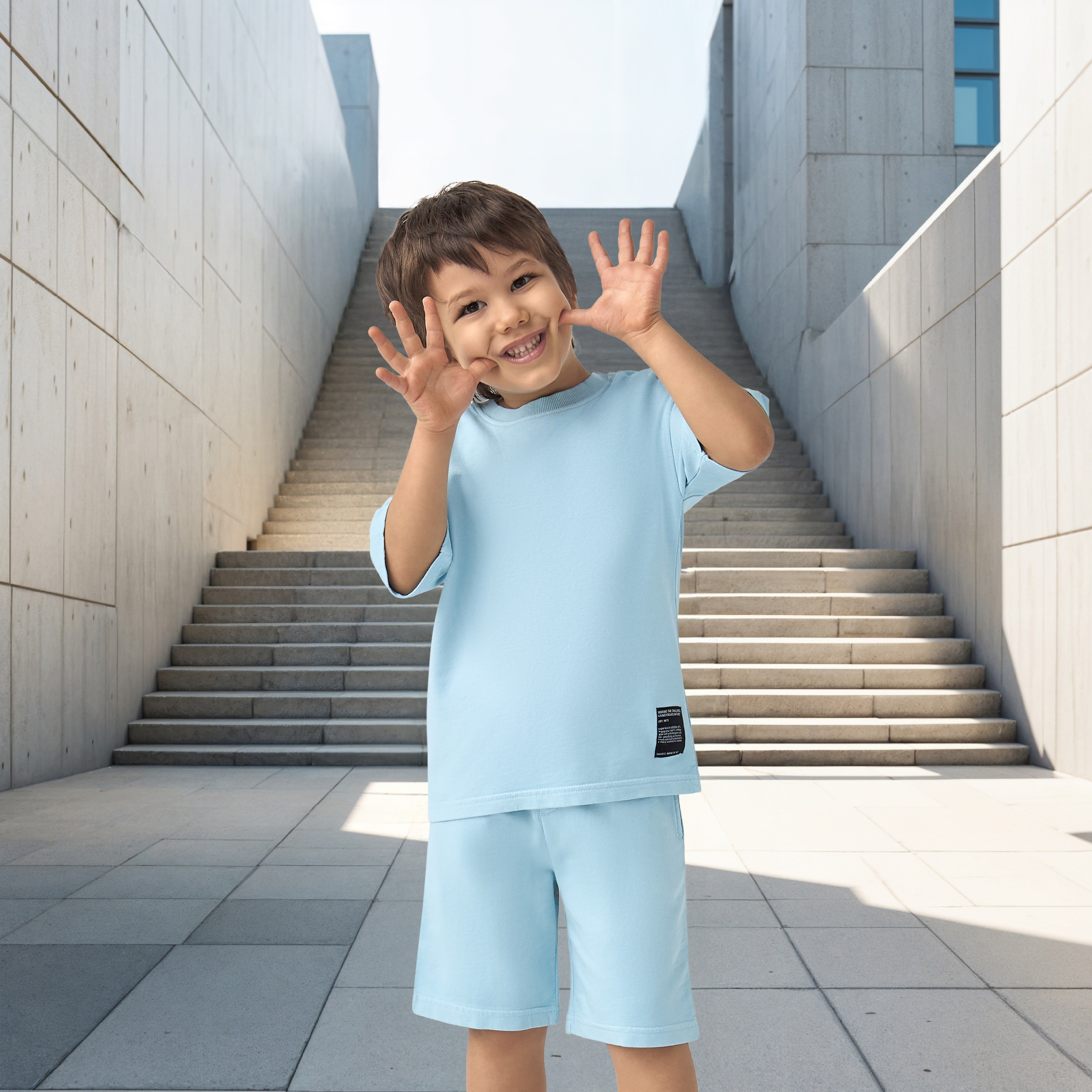 Juniors Solid T-shirt and Shorts Set-boys-clothing-setsandcoords-image-1