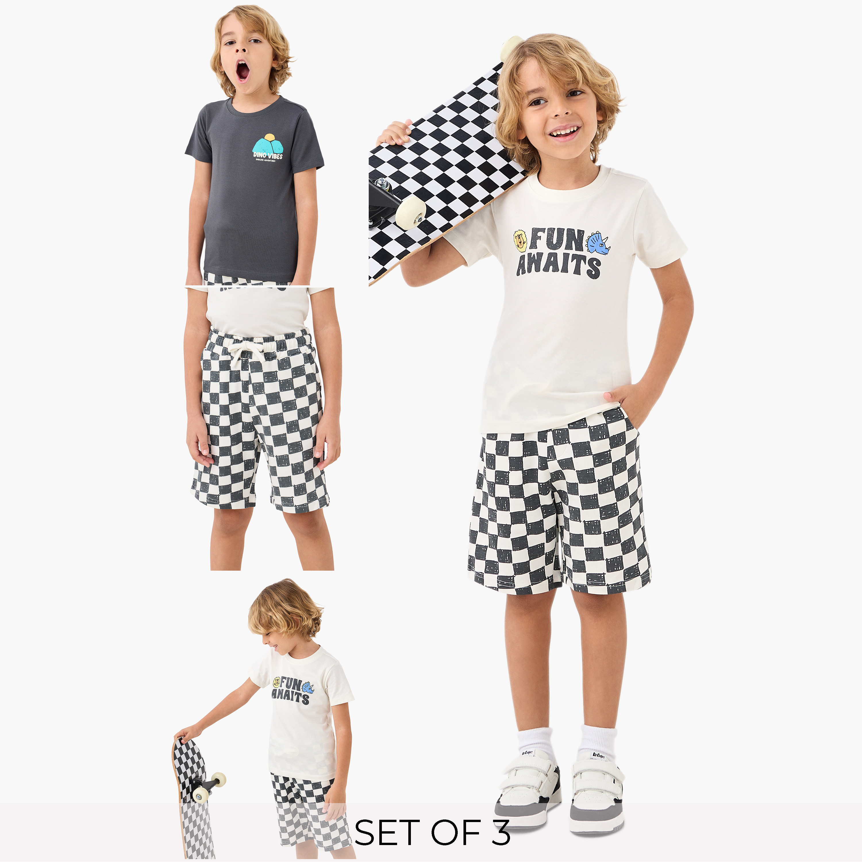 Juniors 3-Piece Printed T-shirt and Shorts Set-boys-clothing-setsandcoords-image-1
