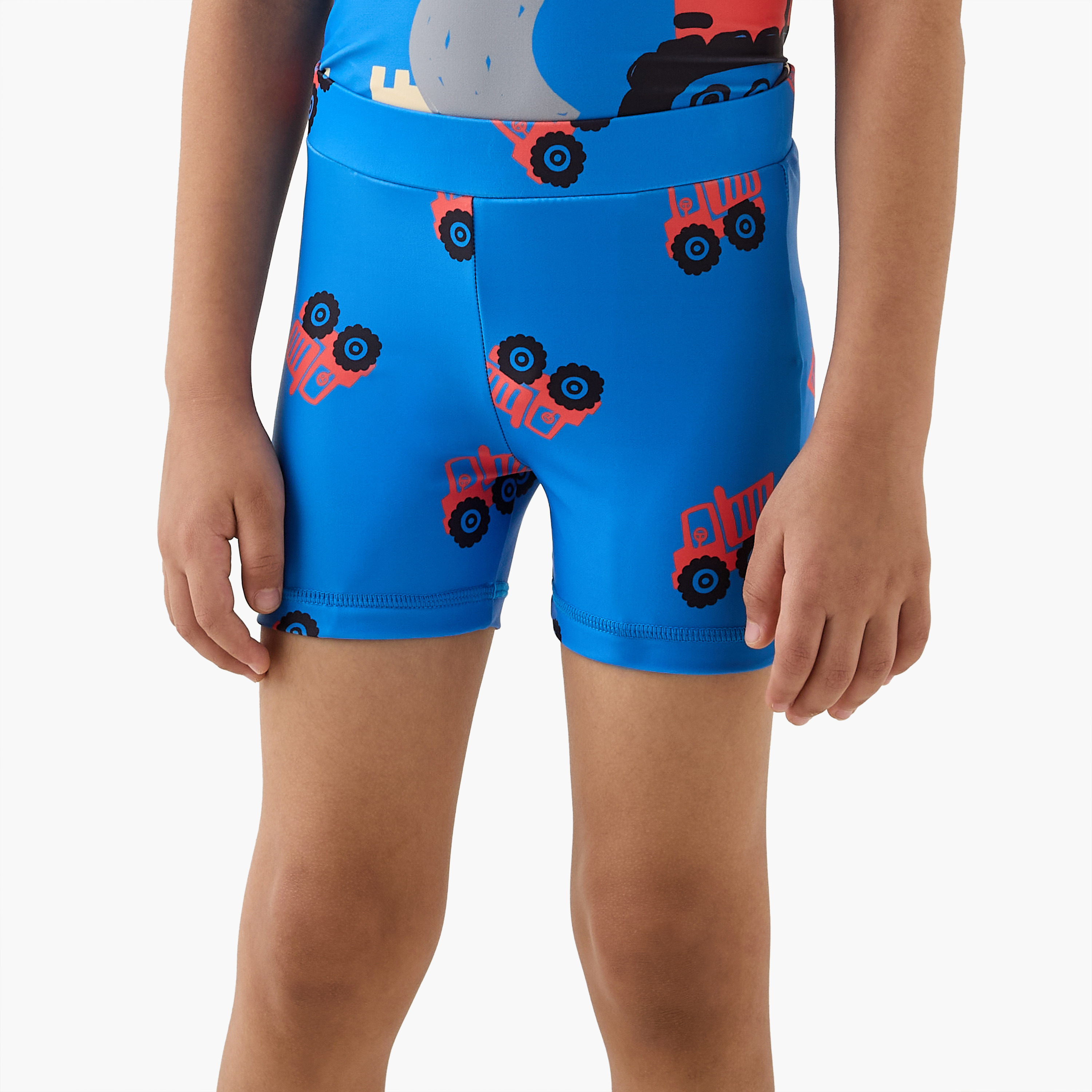 Juniors Vehicle Print Swim T-shirt and Shorts Set-boys-clothing-swimwear-image-3