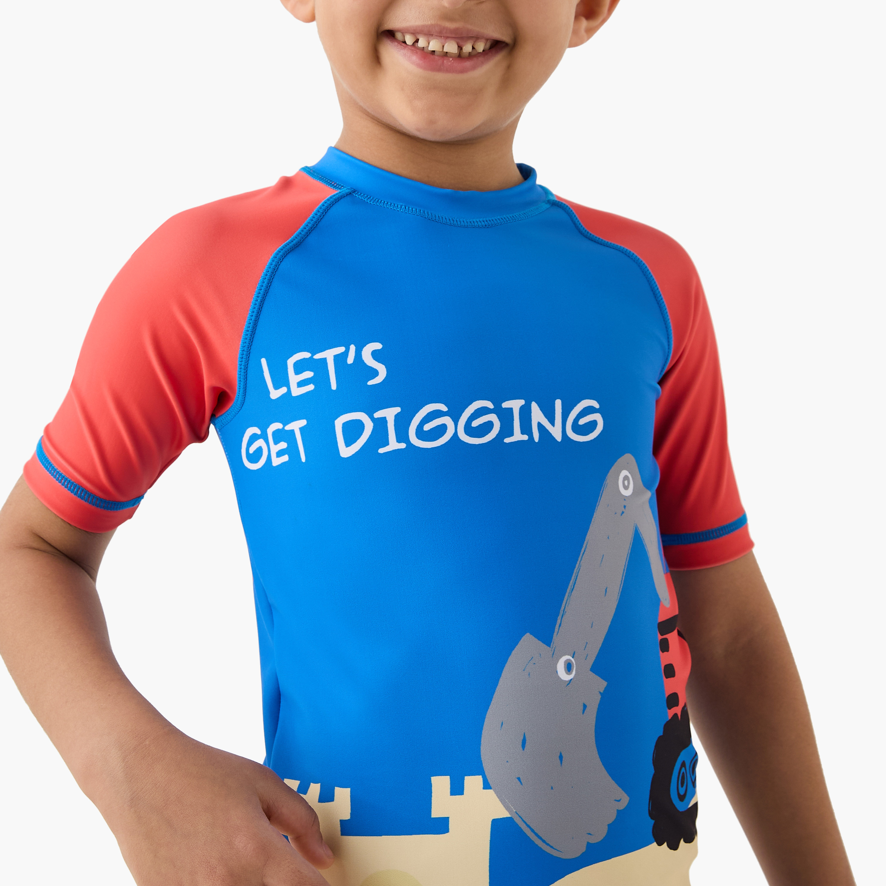 Juniors Vehicle Print Swim T-shirt and Shorts Set-boys-clothing-swimwear-image-5