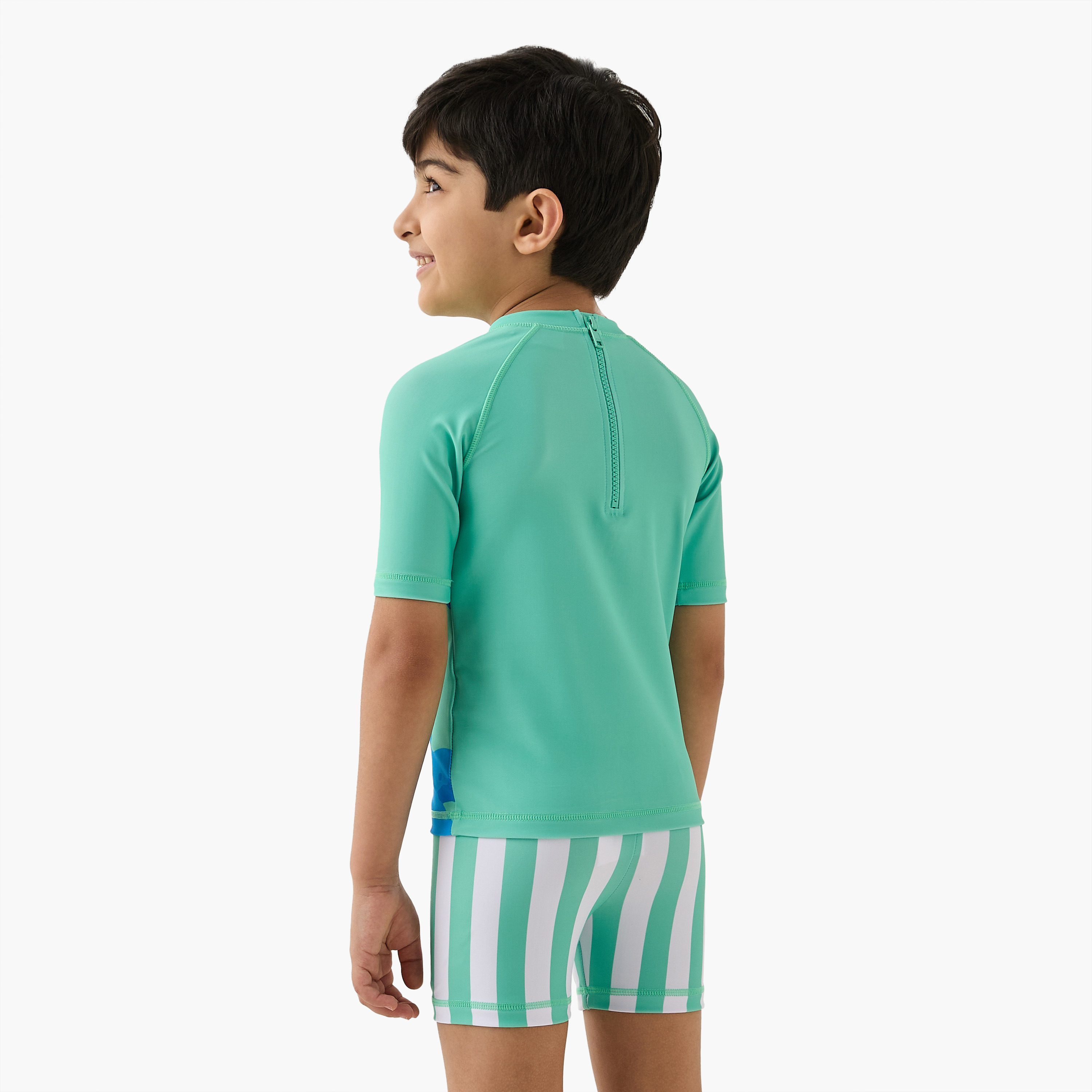 Juniors Graphic Print Swim T-shirt and Shorts Set-boys-clothing-swimwear-image-4